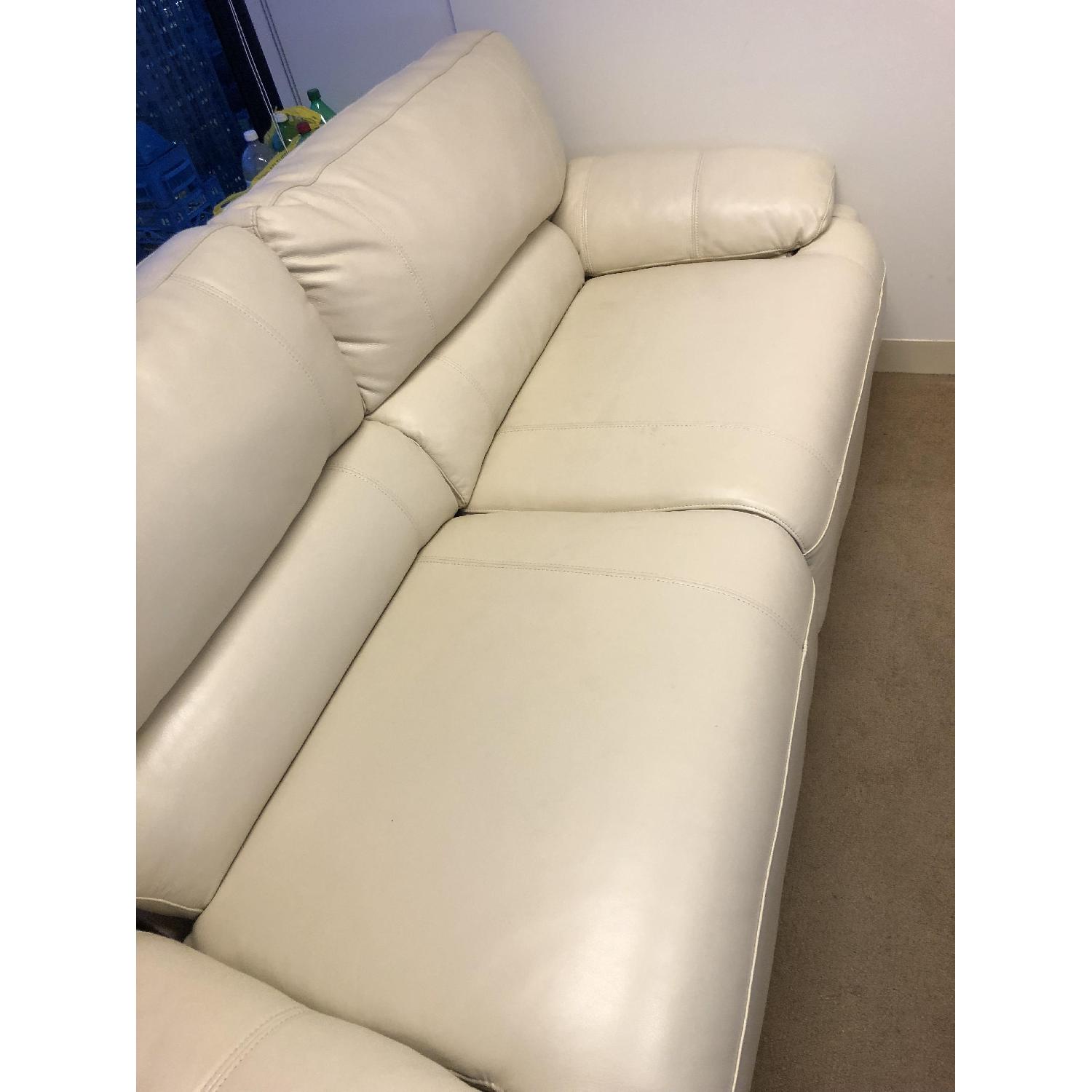 Macy's Power Leather Reclining Sofa - image-4