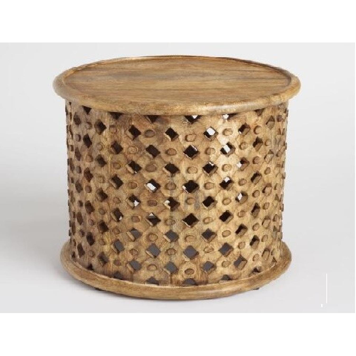 World Market Carved Mango Wood Round Coffee Table - image-4