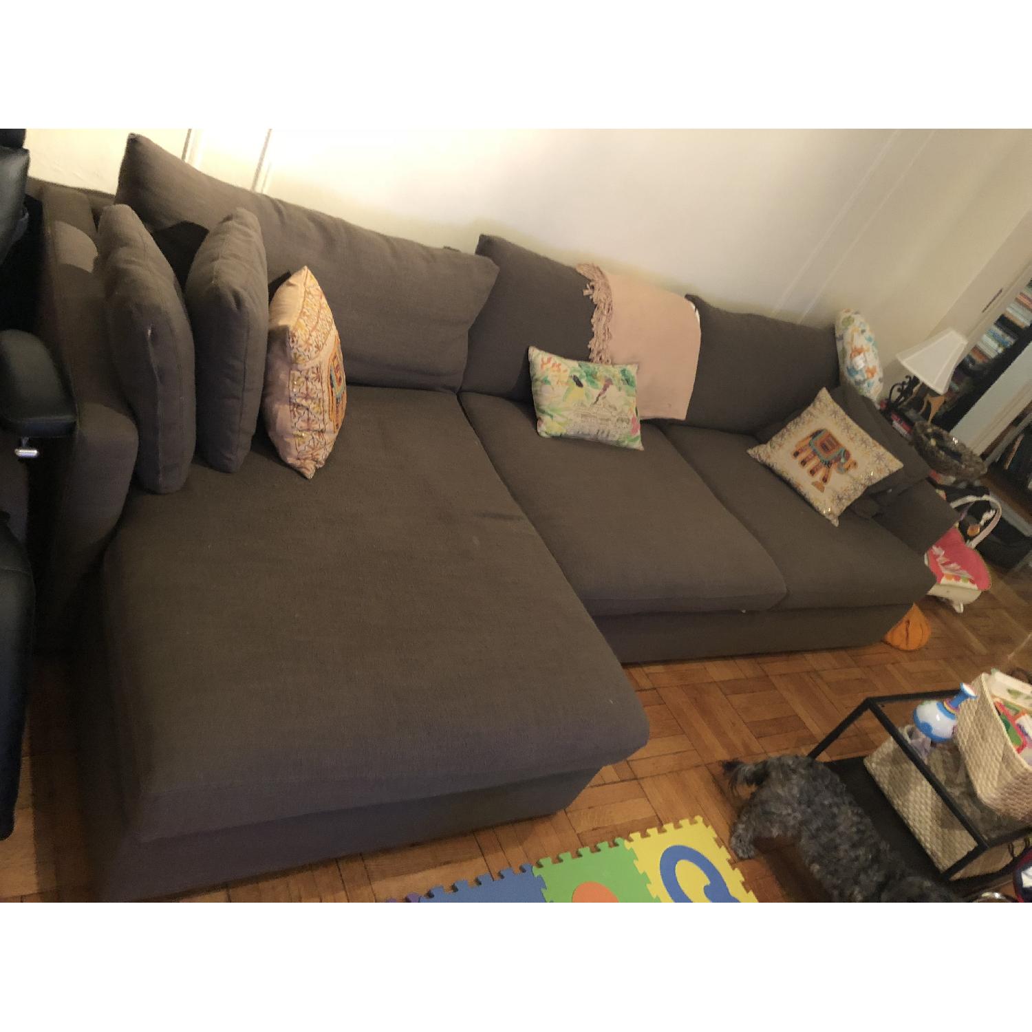 Crate & Barrel Reston Gray Sectional Sofa - image-1