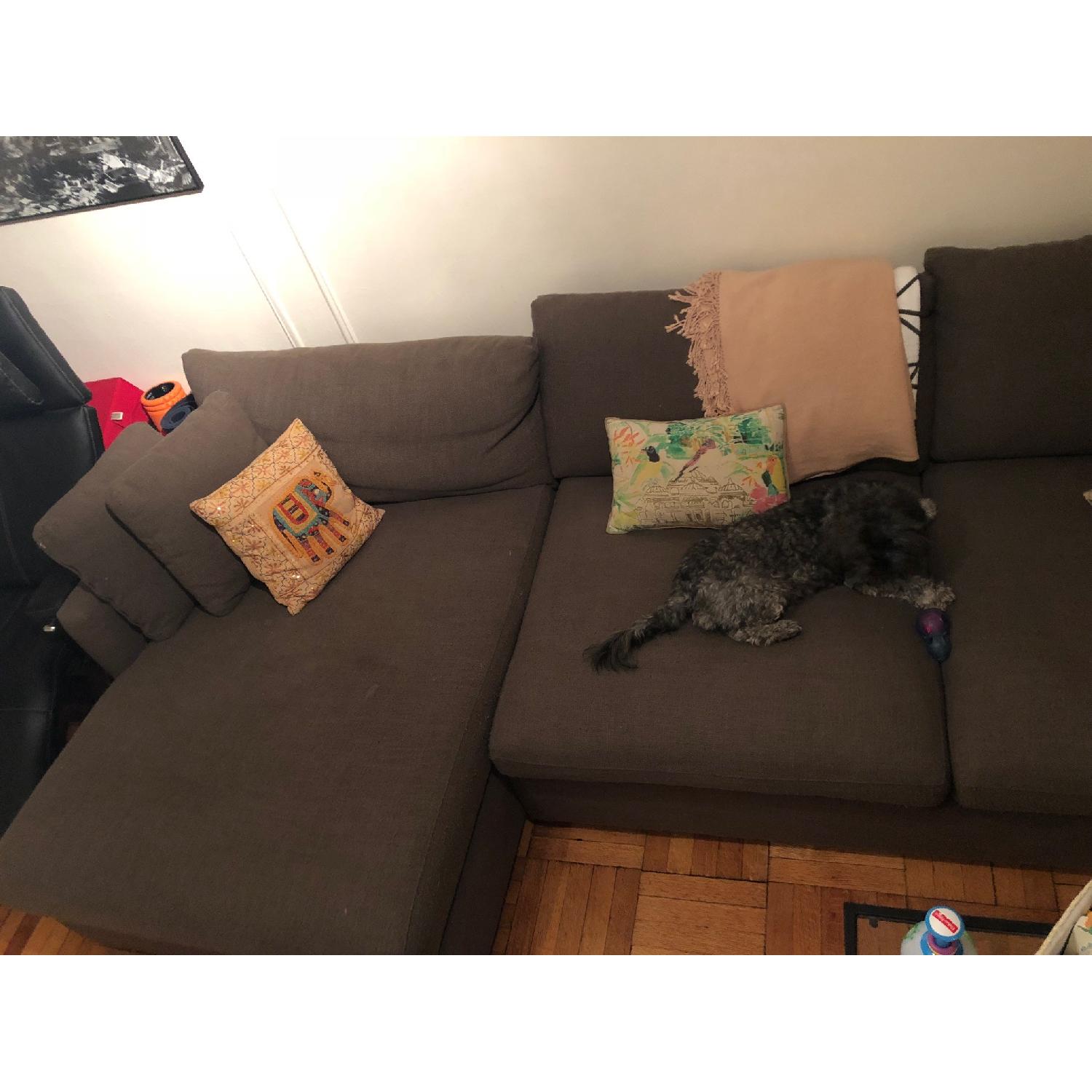 Crate & Barrel Reston Gray Sectional Sofa - image-3