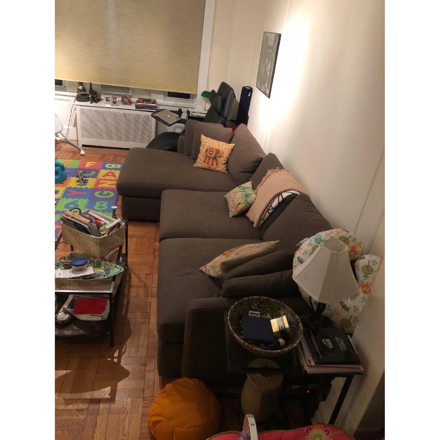 Crate & Barrel Reston Gray Sectional Sofa - image-4