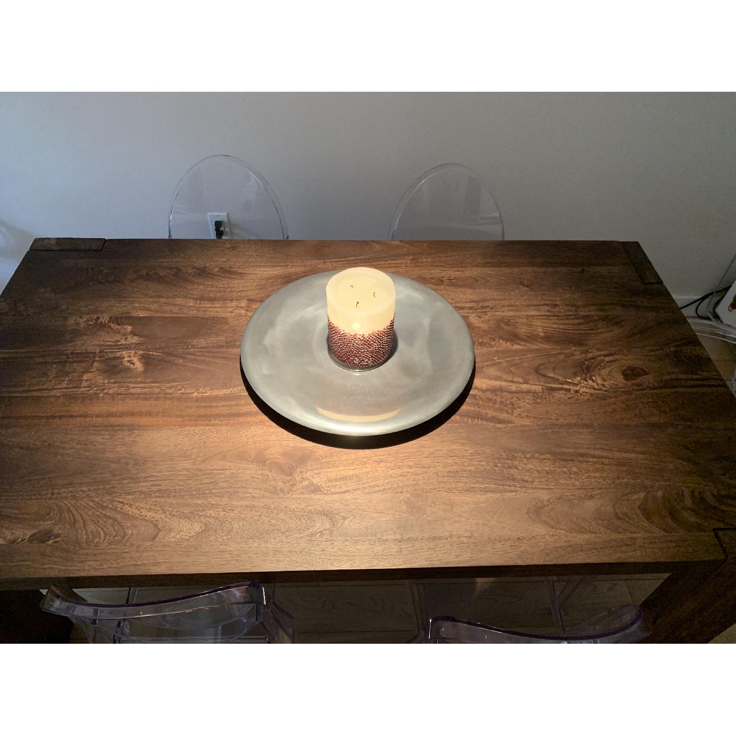 CB2 Blox Dining Table w/ 6 Kartell Ghost Chairs - image-1