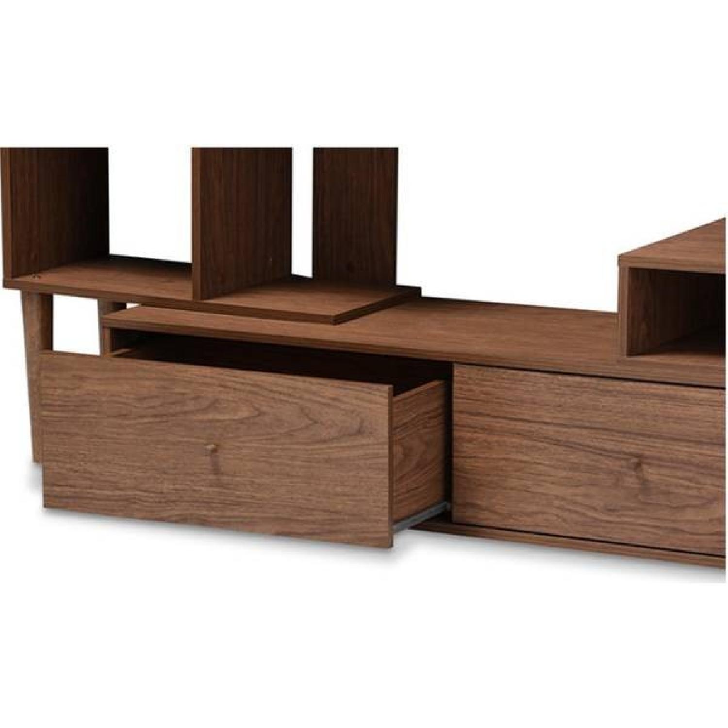 Mid Century Modern Media Console in Walnut Brown - image-2