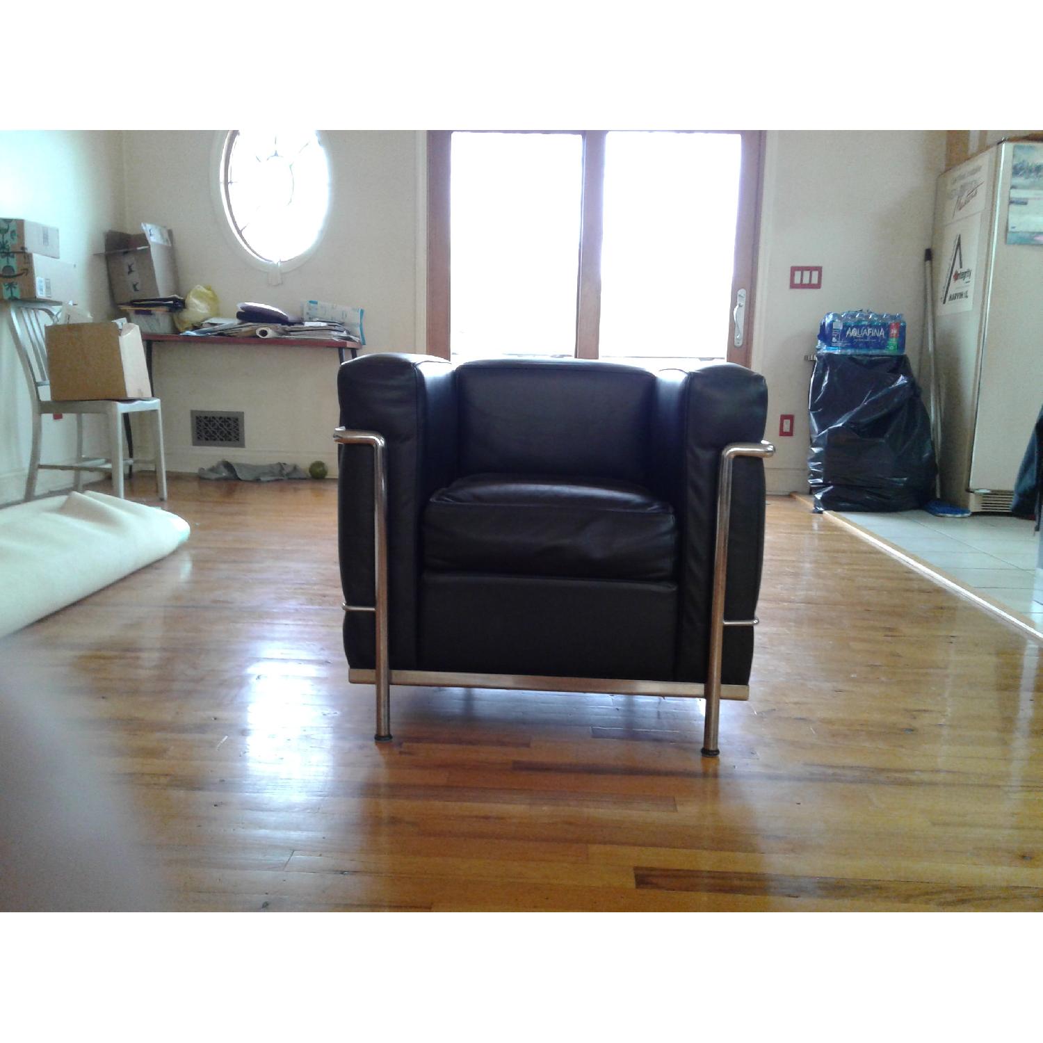 Cassina Le Corbusier LC2 Leather Poltrona Armchairs - image-1