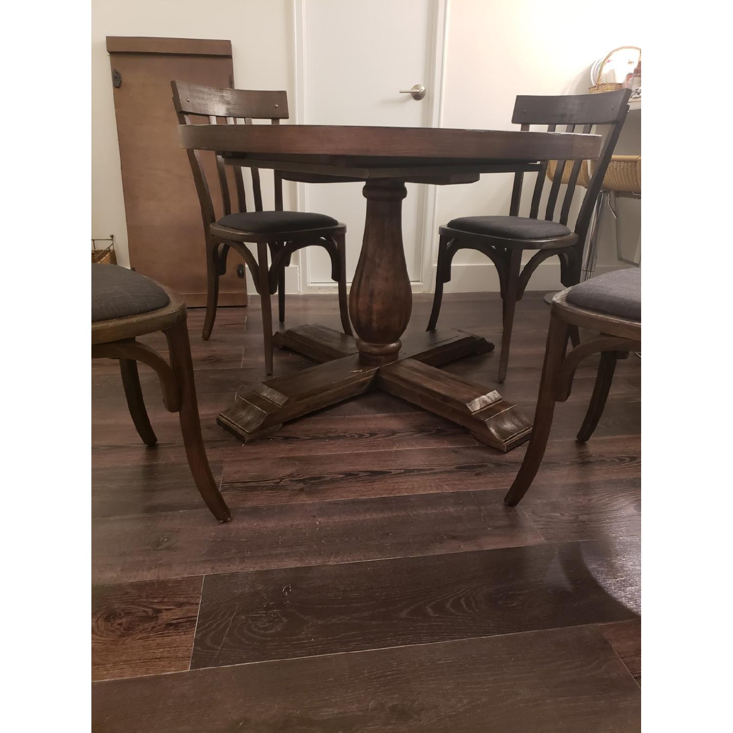 Solid Wood Expandable Dining Table w/ 4 Chairs - image-5
