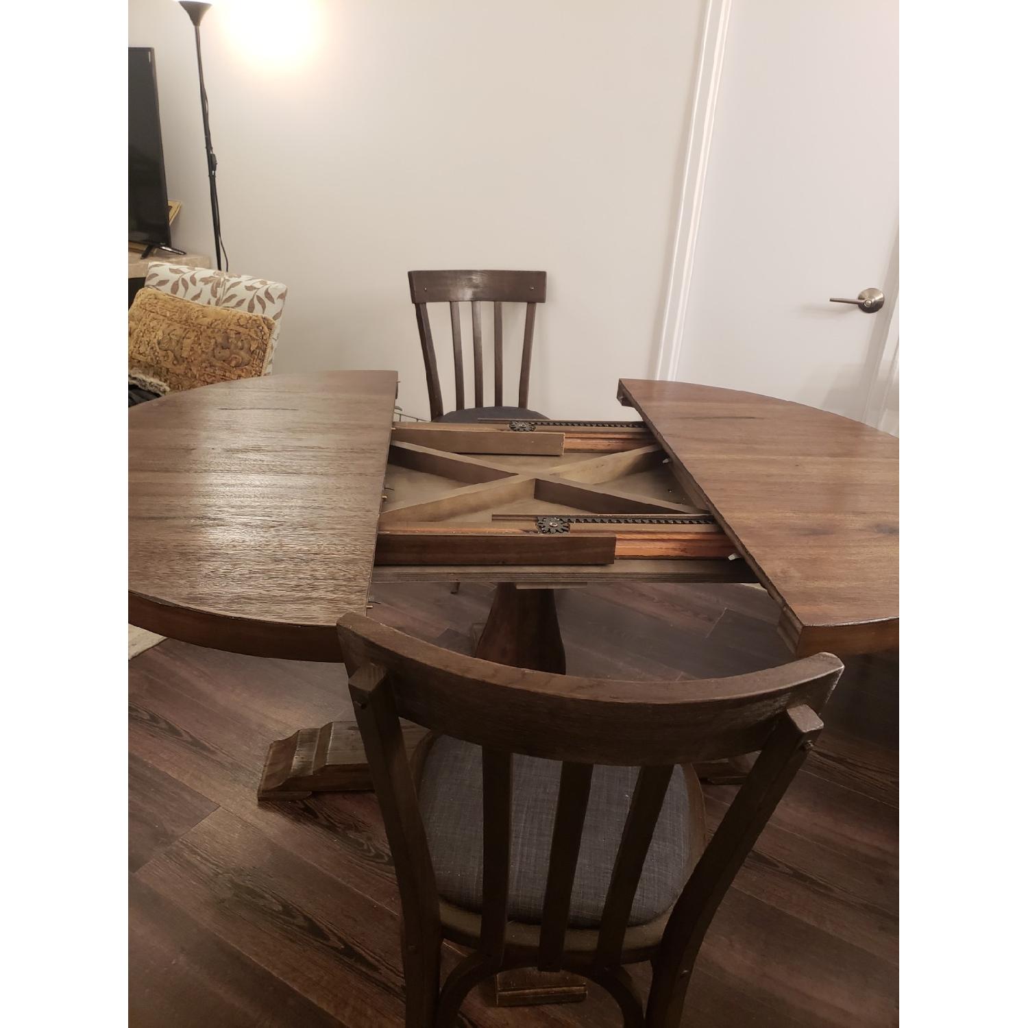 Solid Wood Expandable Dining Table w/ 4 Chairs - image-6