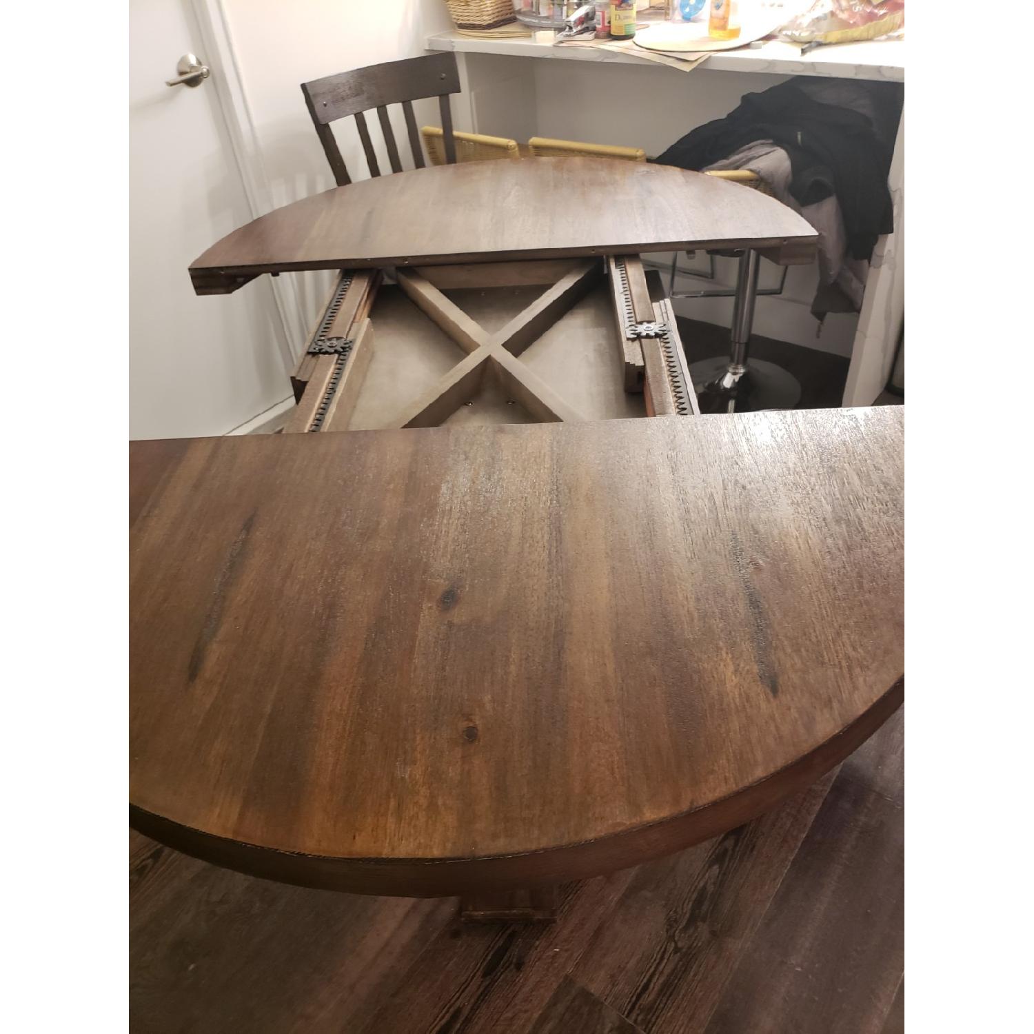 Solid Wood Expandable Dining Table w/ 4 Chairs - image-7