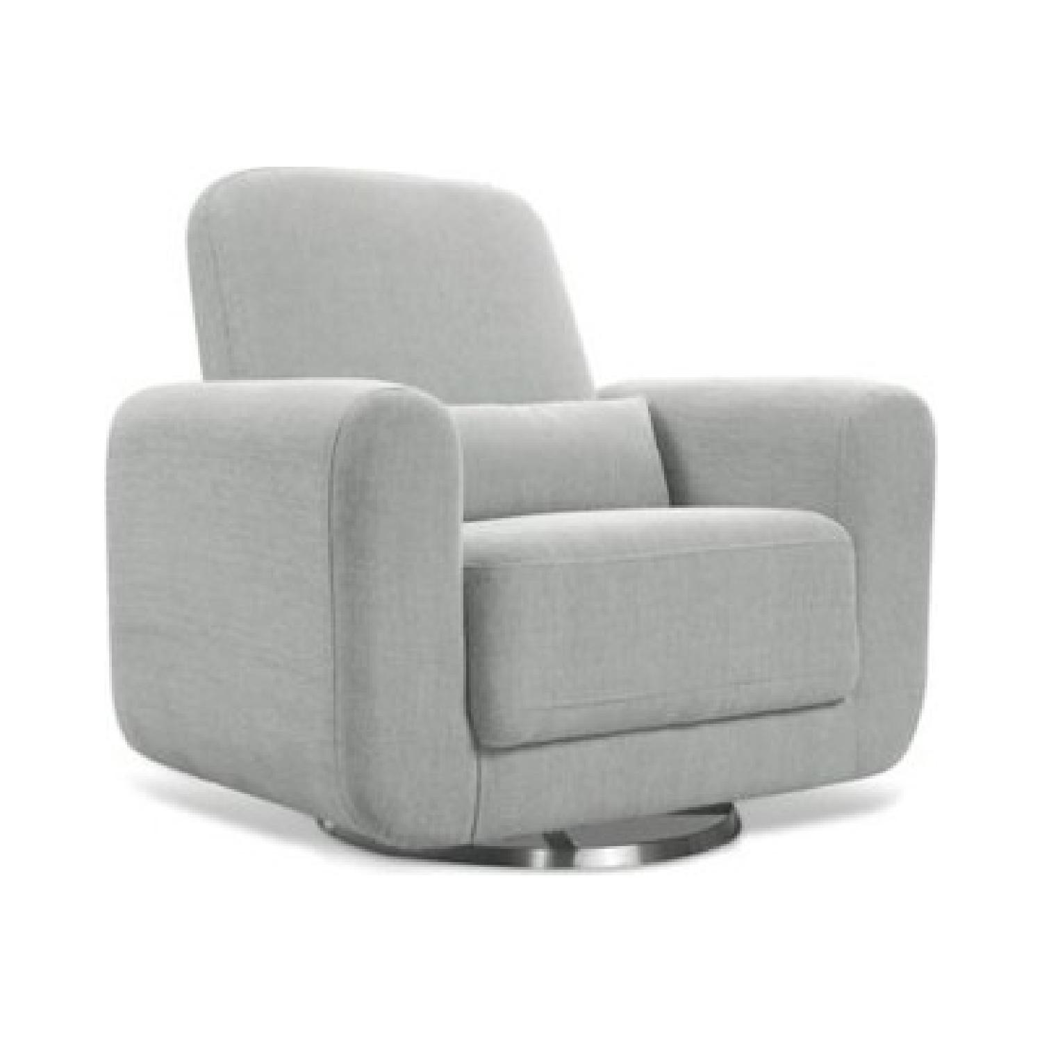 Babyletto Tuba Glider Chair Ottoman in Light Grey