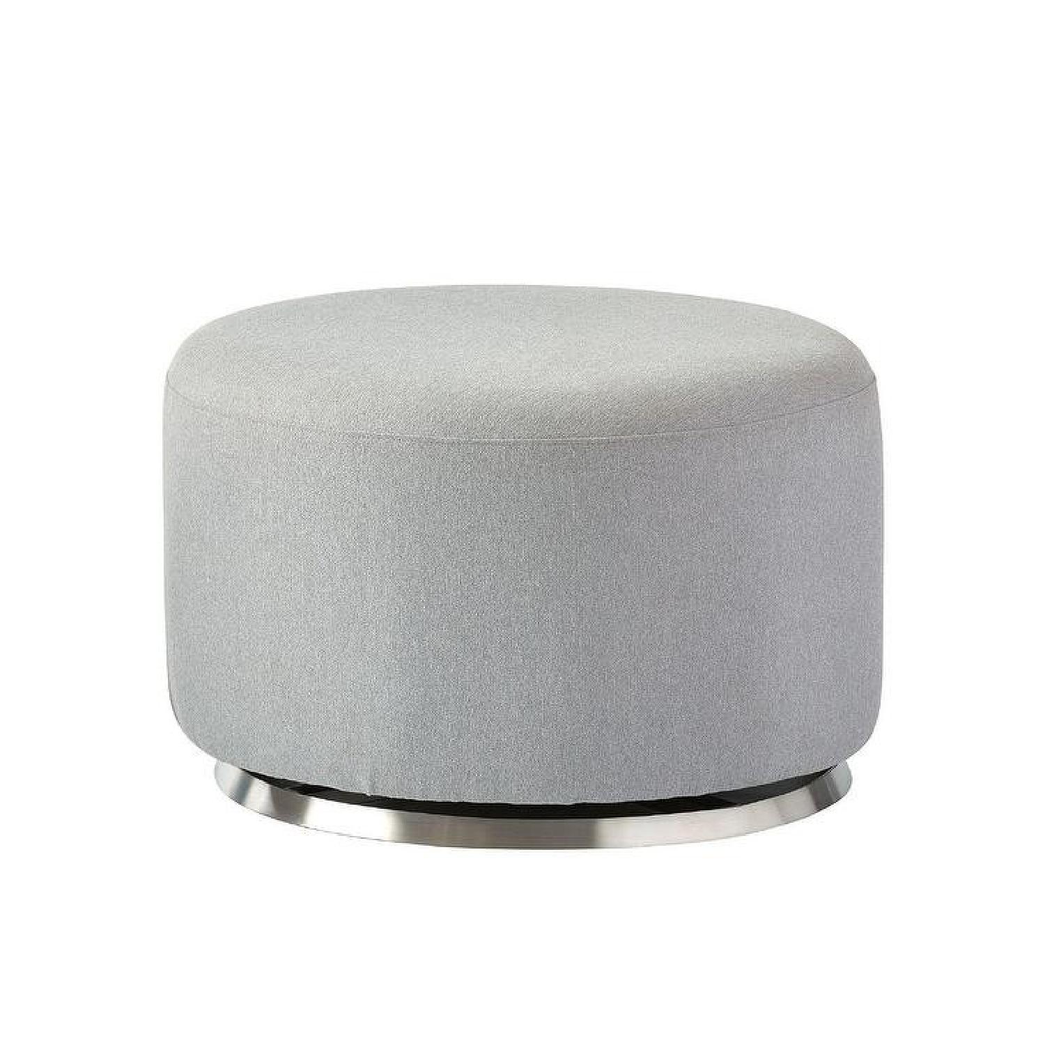 Babyletto Tuba Glider Chair & Ottoman in Light Grey - image-5