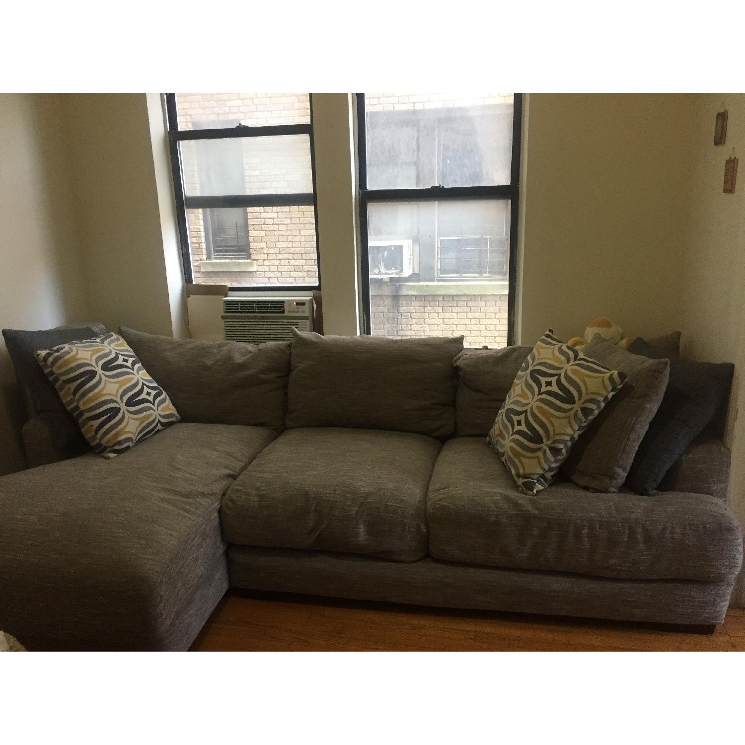 Raymour & Flanigan Leighton 2 Piece Chaise Sectional Sofa - AptDeco