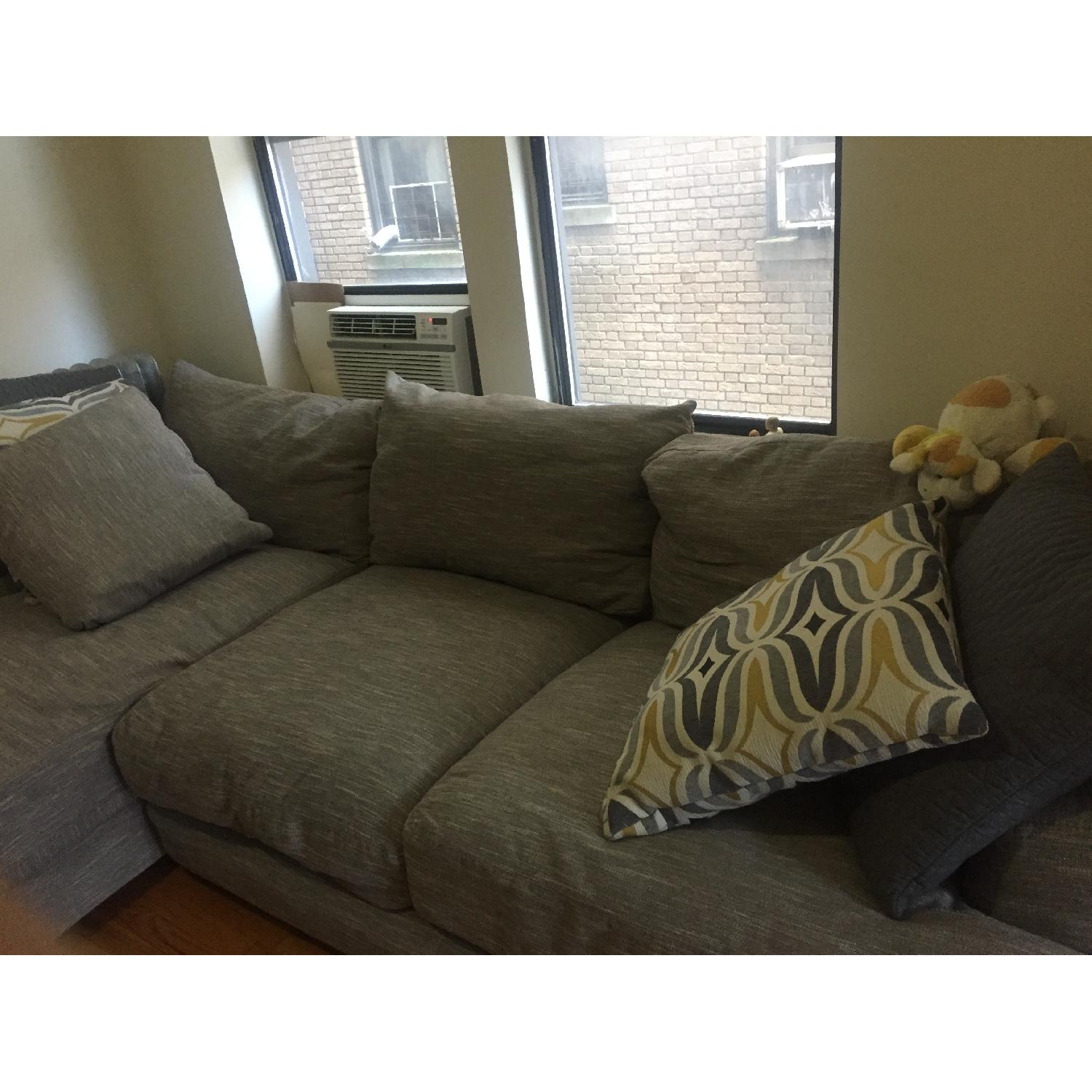 Raymour & Flanigan Leighton 2 Piece Chaise Sectional Sofa - AptDeco