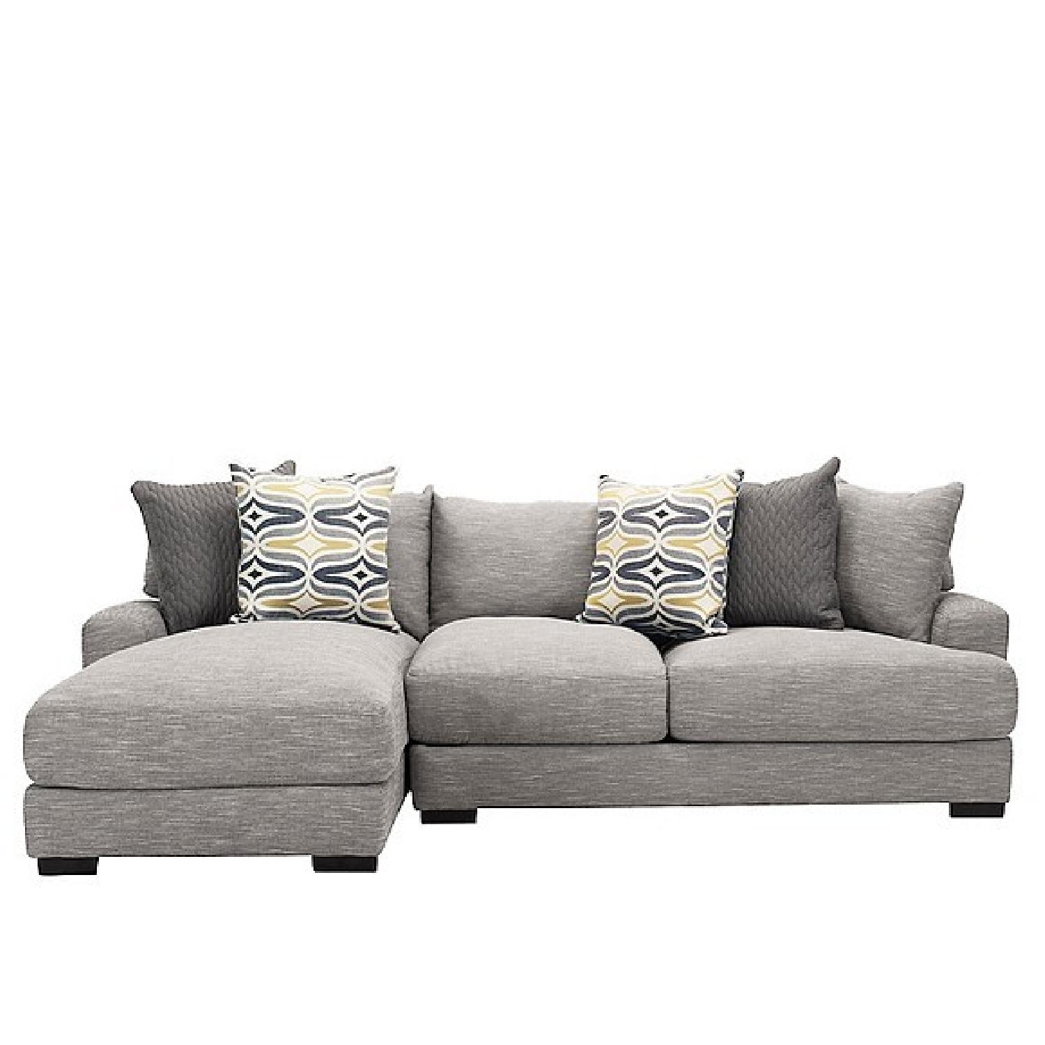 Raymour & Flanigan Leighton 2 Piece Chaise Sectional Sofa - AptDeco