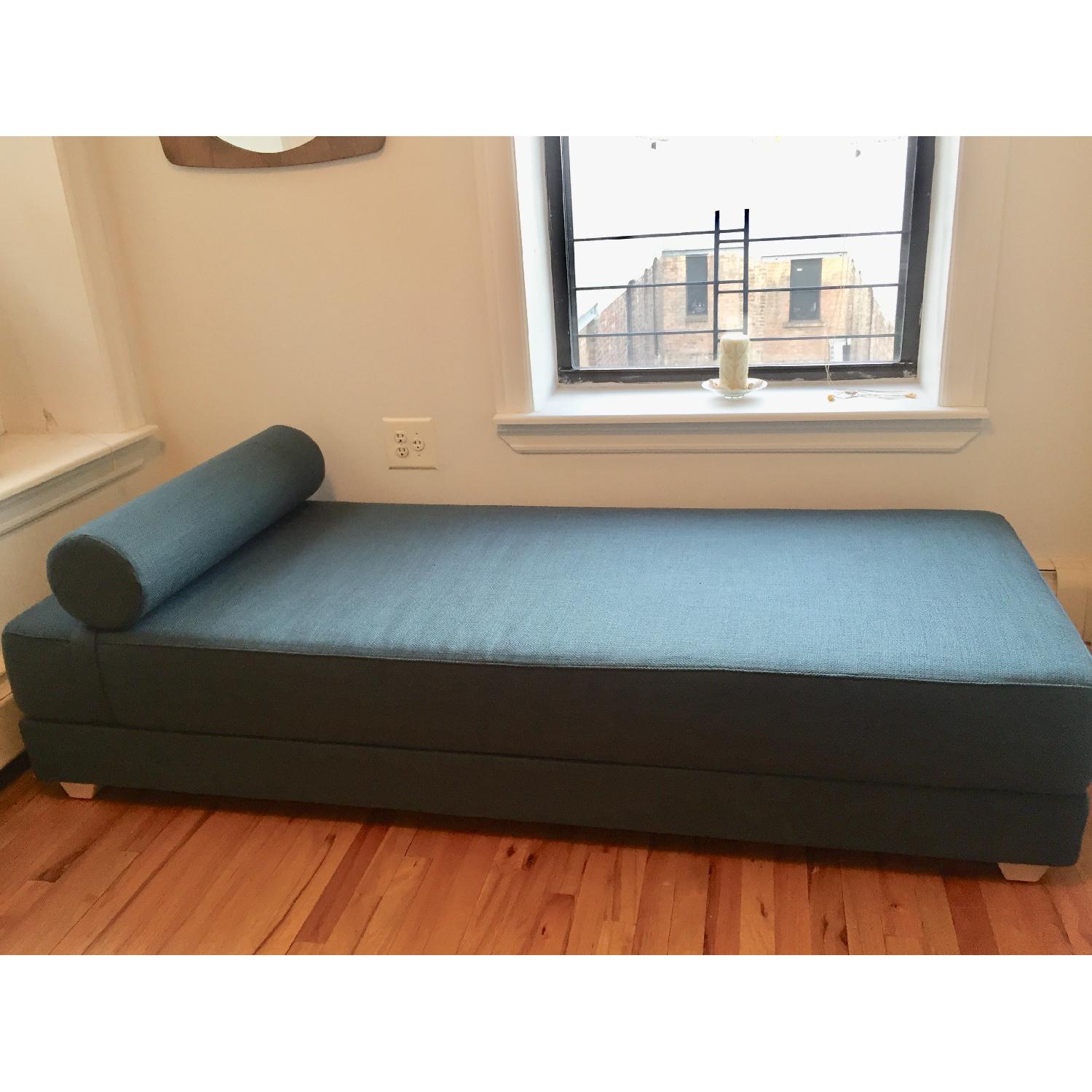 CB2 Lubi Turquoise Sleeper Daybed AptDeco