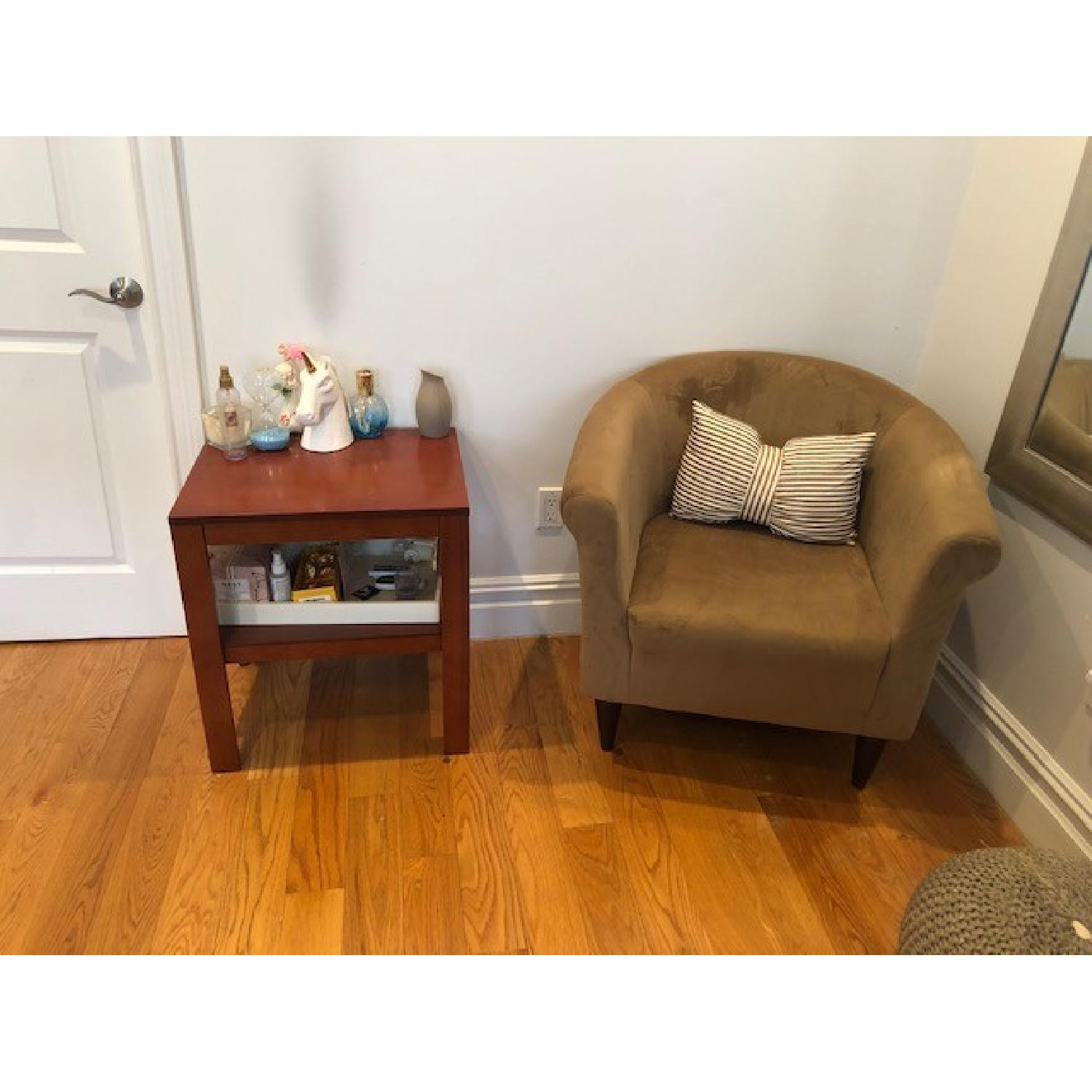 Contemporary Beige Accent Chair - image-1