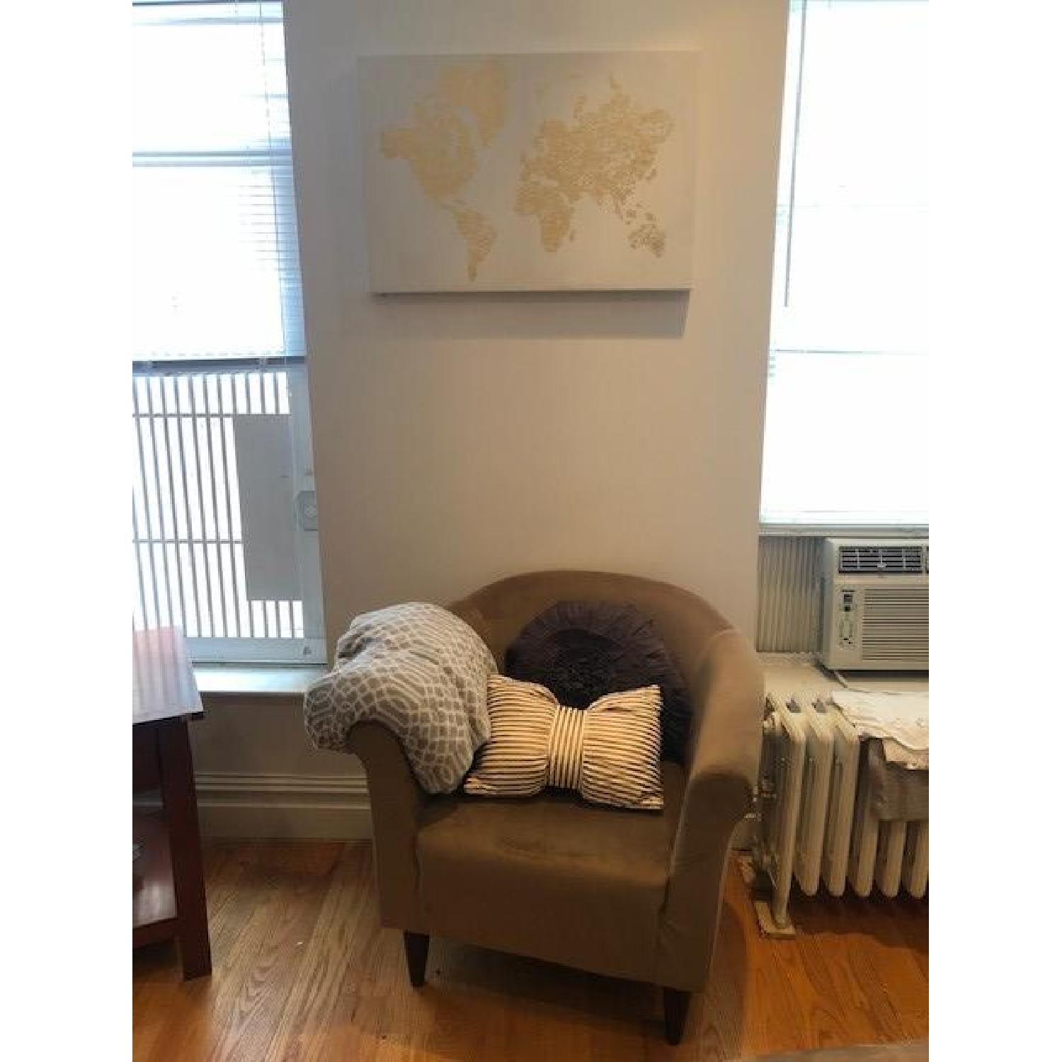 Contemporary Beige Accent Chair - image-3