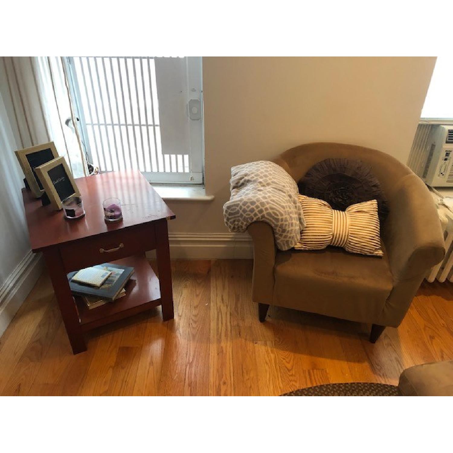 Contemporary Beige Accent Chair - image-5