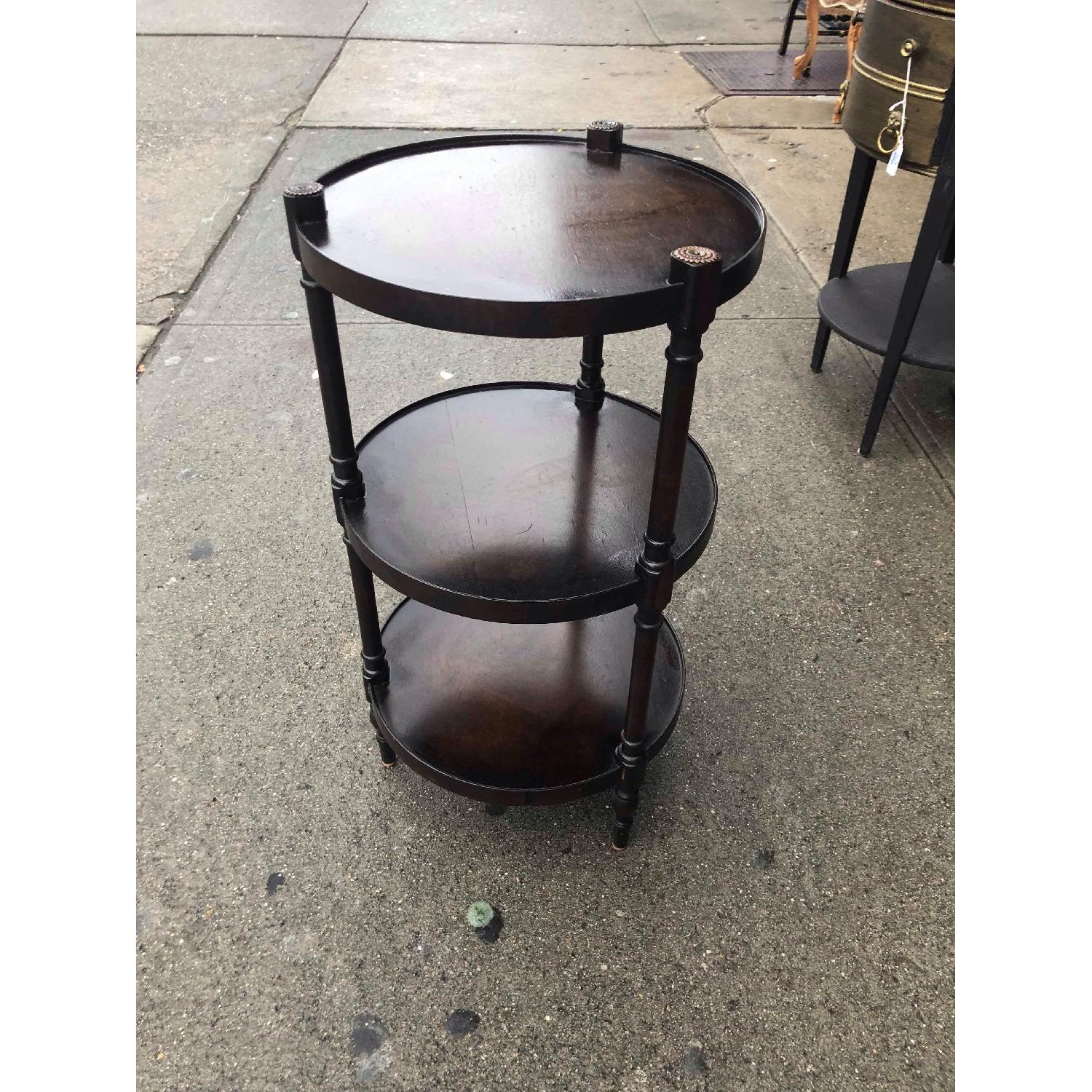 Antique 1930s Mahogany 3 Tier Side Table - image-1
