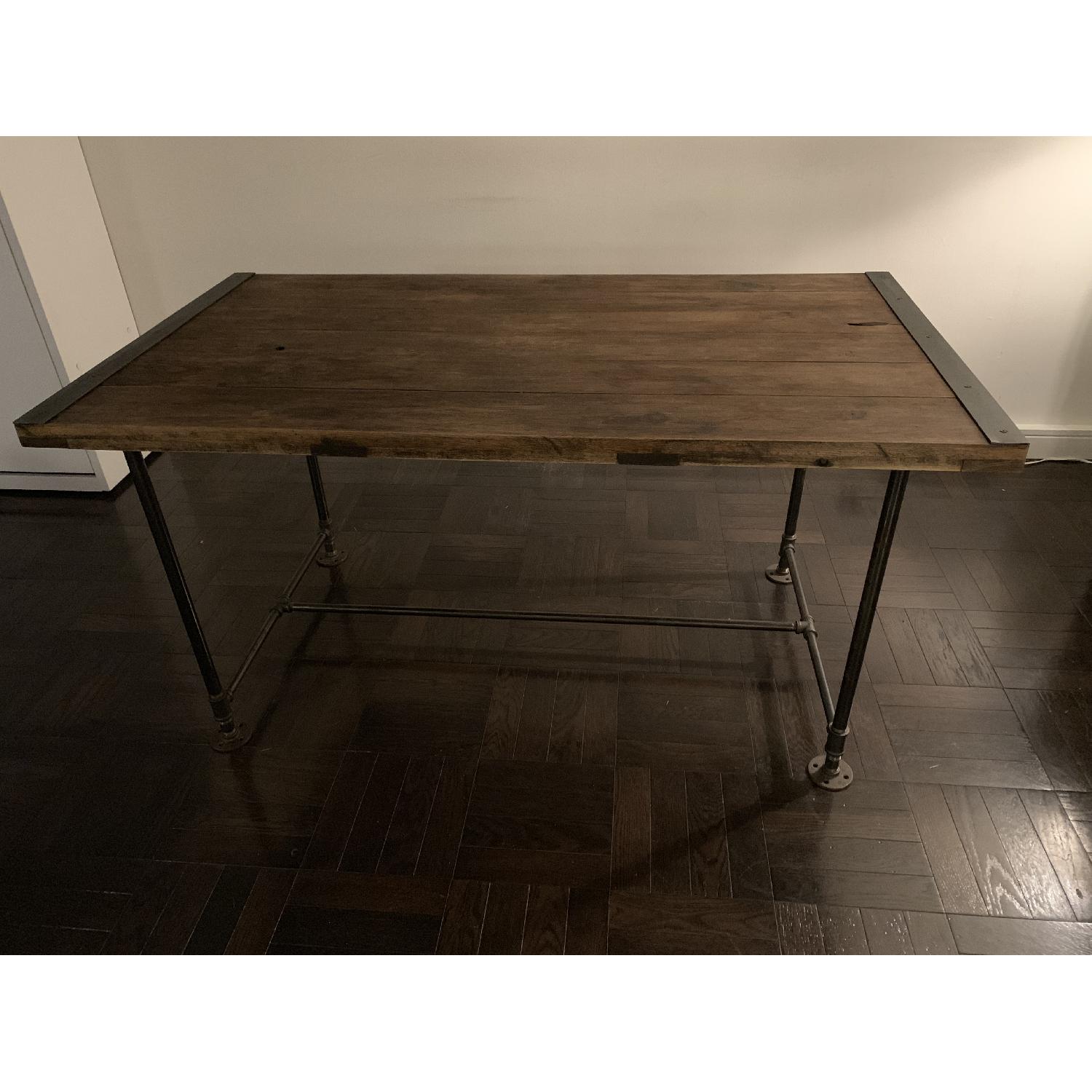 Reclaimed Wood Dining Table w/ Industrial Style Legs - image-1