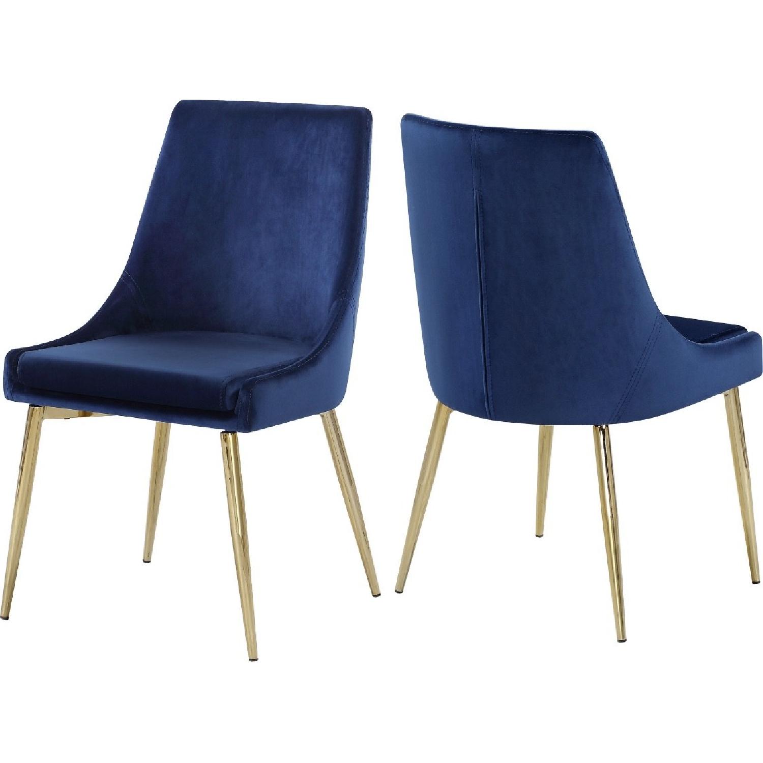 Orren Ellis Navy & Gold Paluch Upholstered Dining Chair - image-2