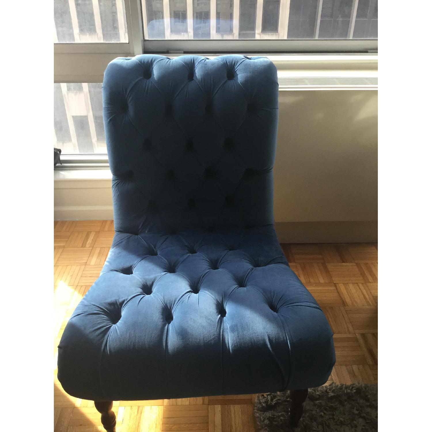 Navy Blue Tufted Accent Chair - image-1