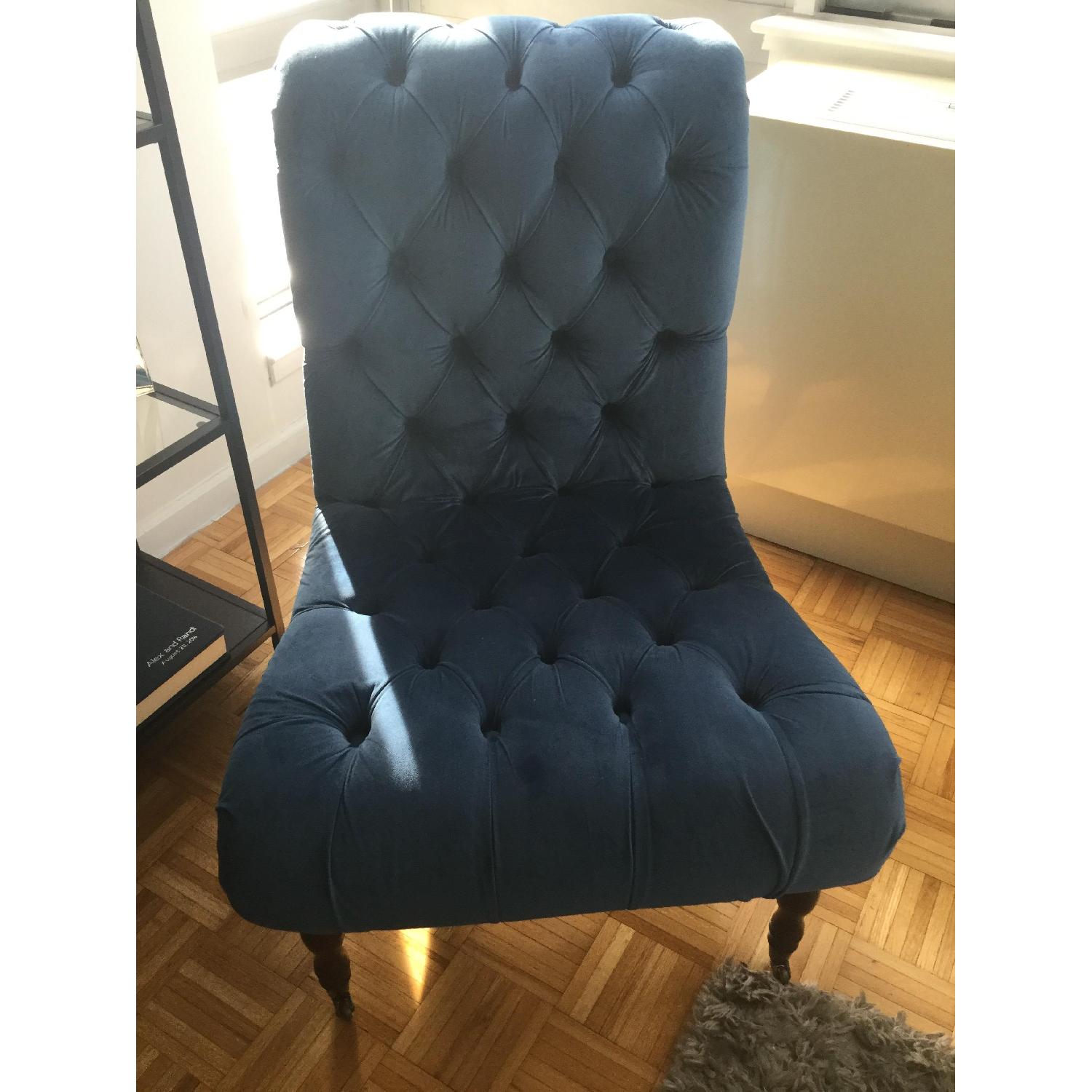 Navy Blue Tufted Accent Chair - image-3