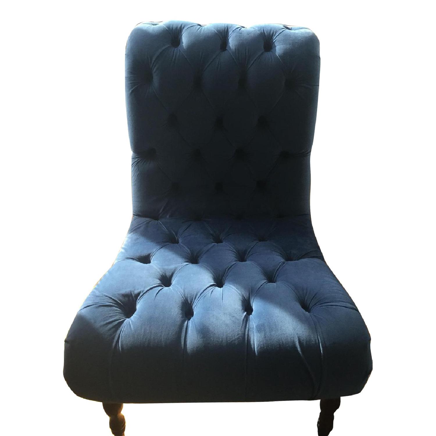 Navy Blue Tufted Accent Chair - image-0