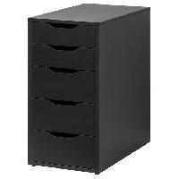 【僕チーズ様】IKEA ALEX ブラック 5段チェスト Ikea Alex Black Drawer Unit - AptDeco