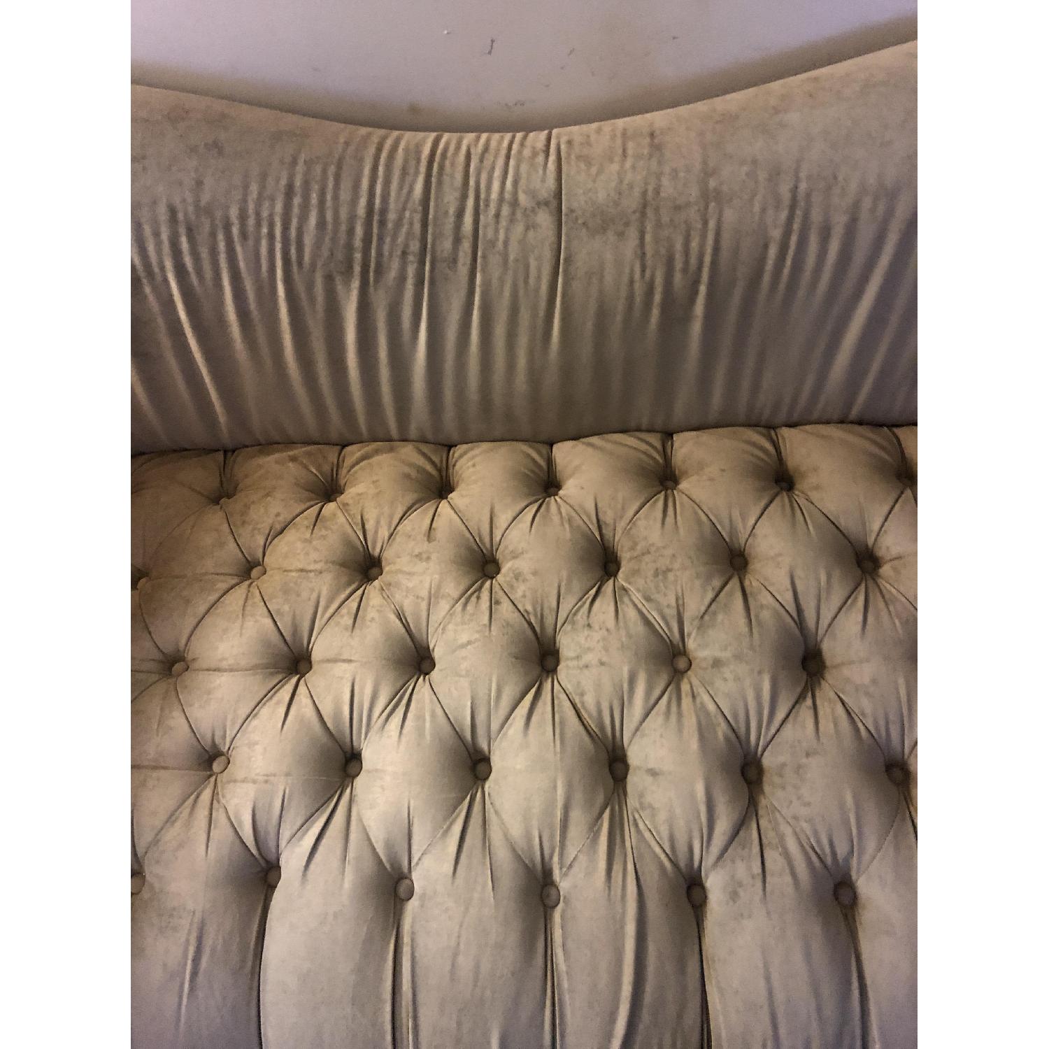 Ralph Lauren Beige Tufted Linen Sofa - image-2