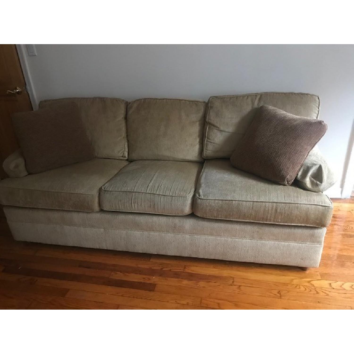 Thomasville Neutral Beige Upholstered Sofa AptDeco