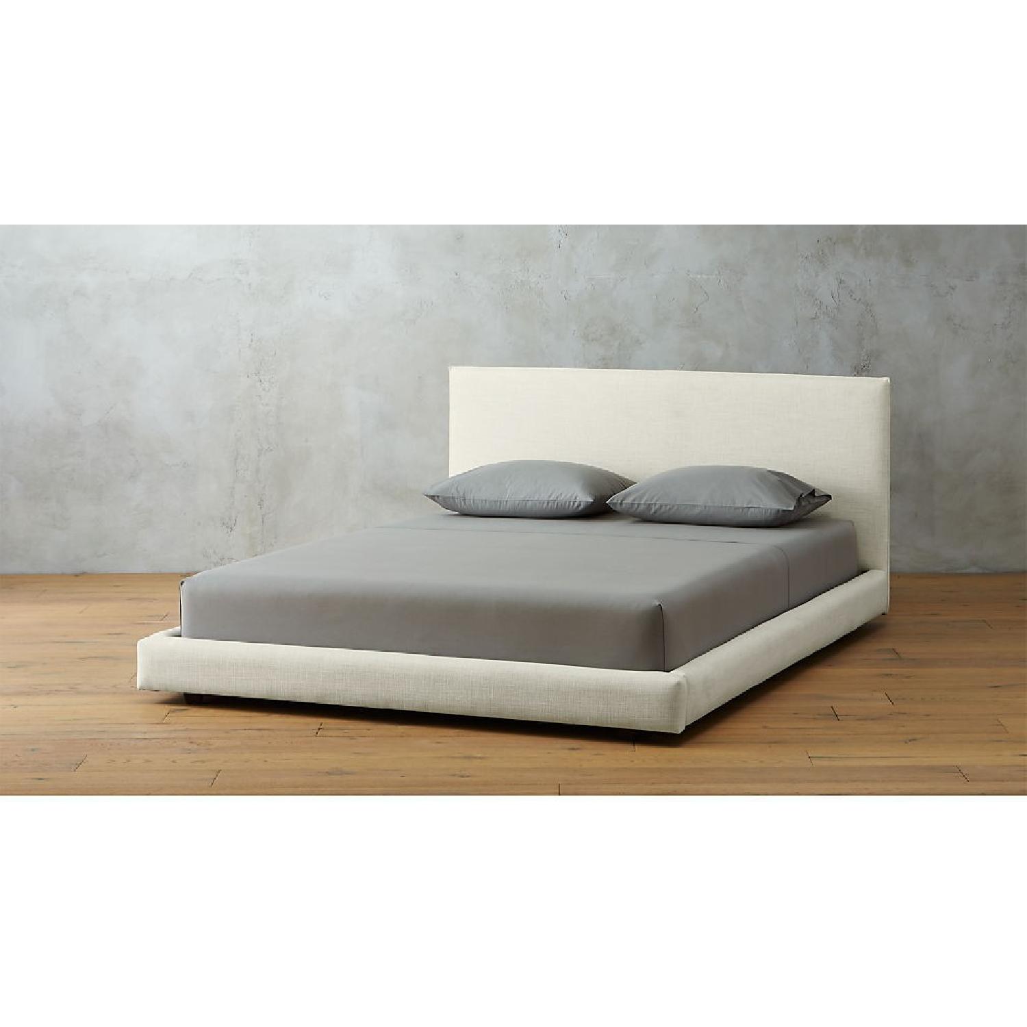 CB2 Facade Snow Linen Queen Bed - image-1