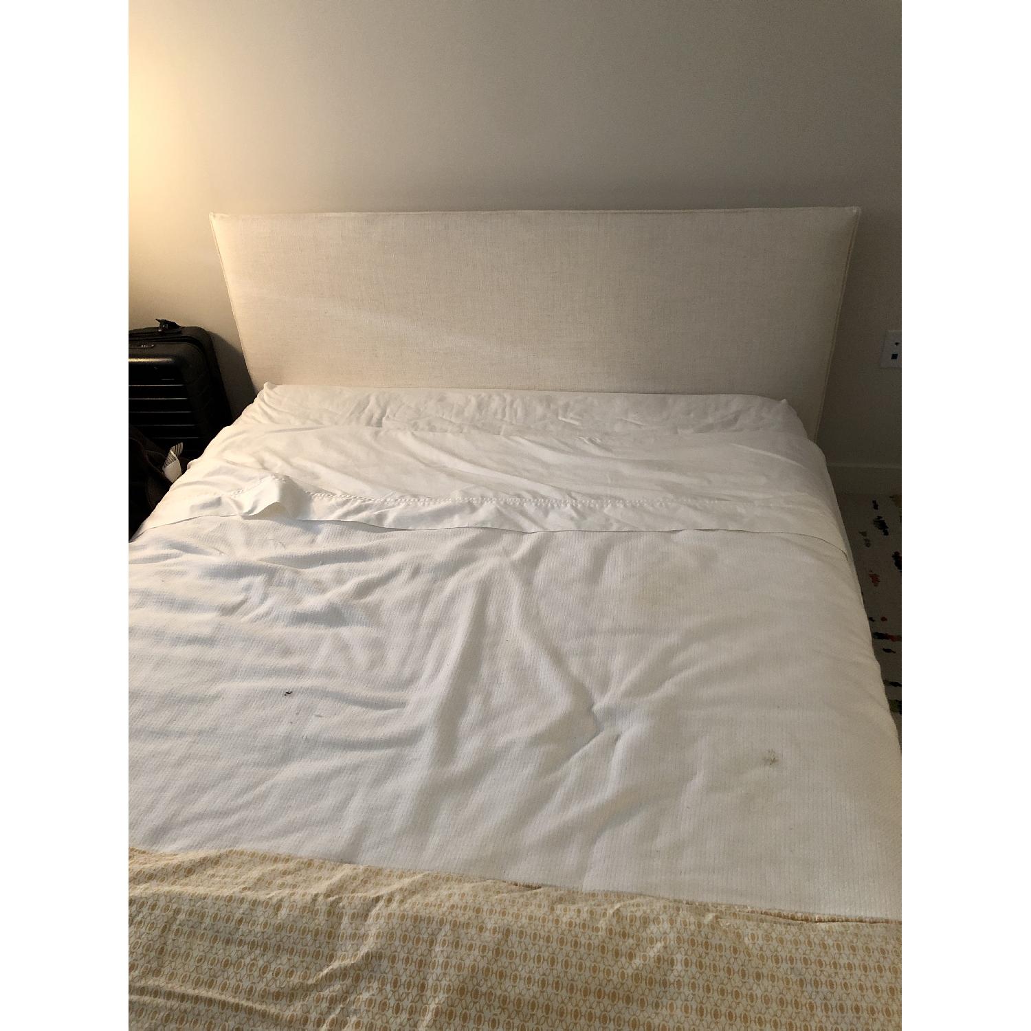 CB2 Facade Snow Linen Queen Bed - image-6