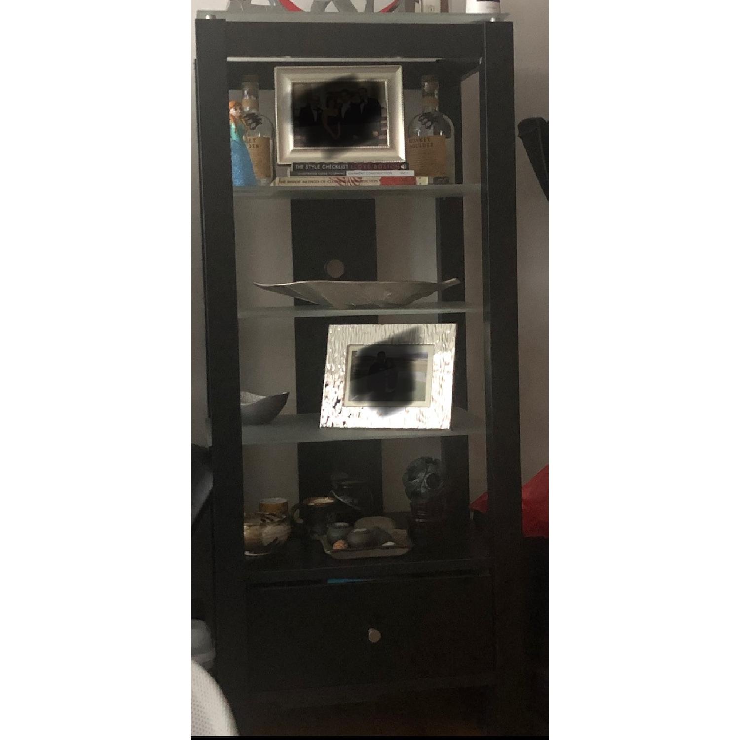 Glass Shelves TV Unit AptDeco