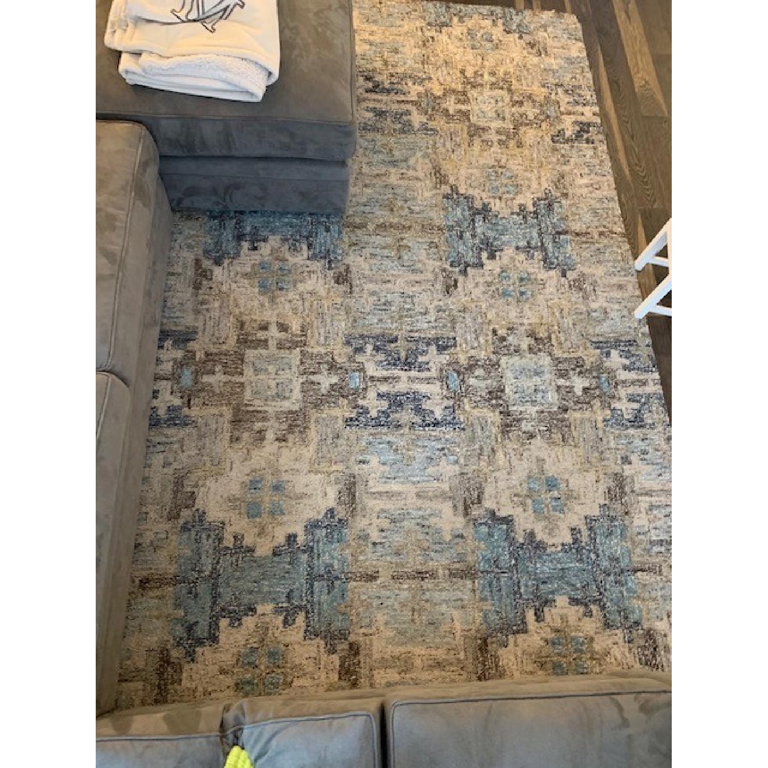 Crate & Barrel Alvarez Mineral Blue Hand Tufted Rug - image-4