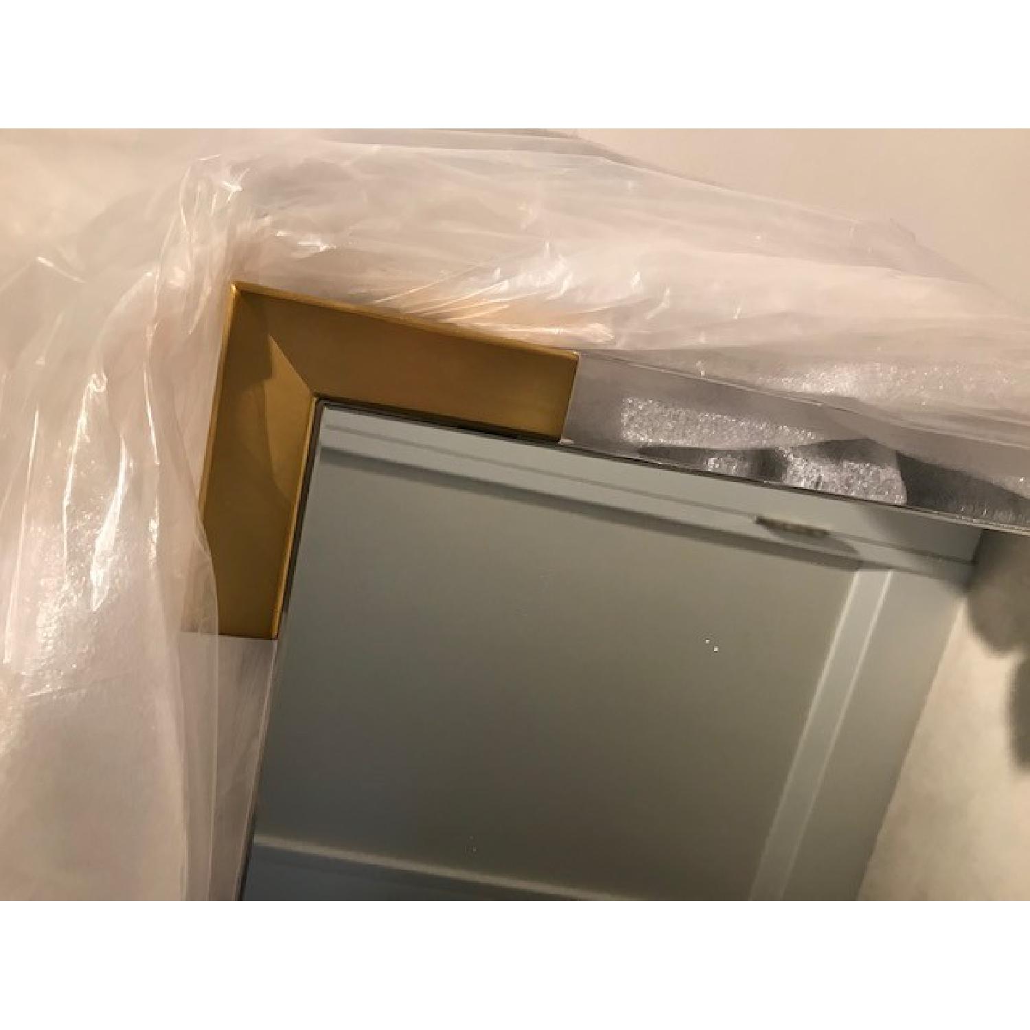 Anthropologie Brass Capped Wall Mirror AptDeco