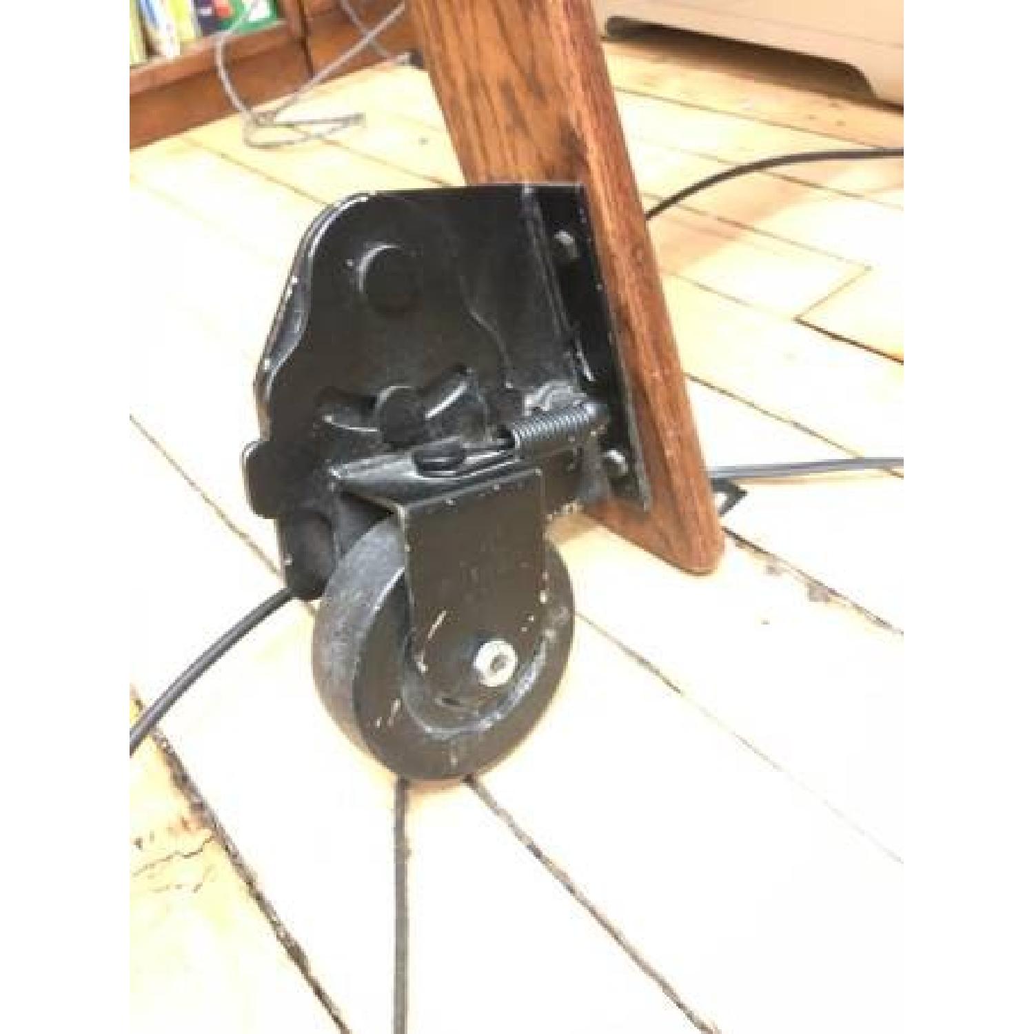 Vintage Putnam Steel & Oak Rolling Ladder - image-10