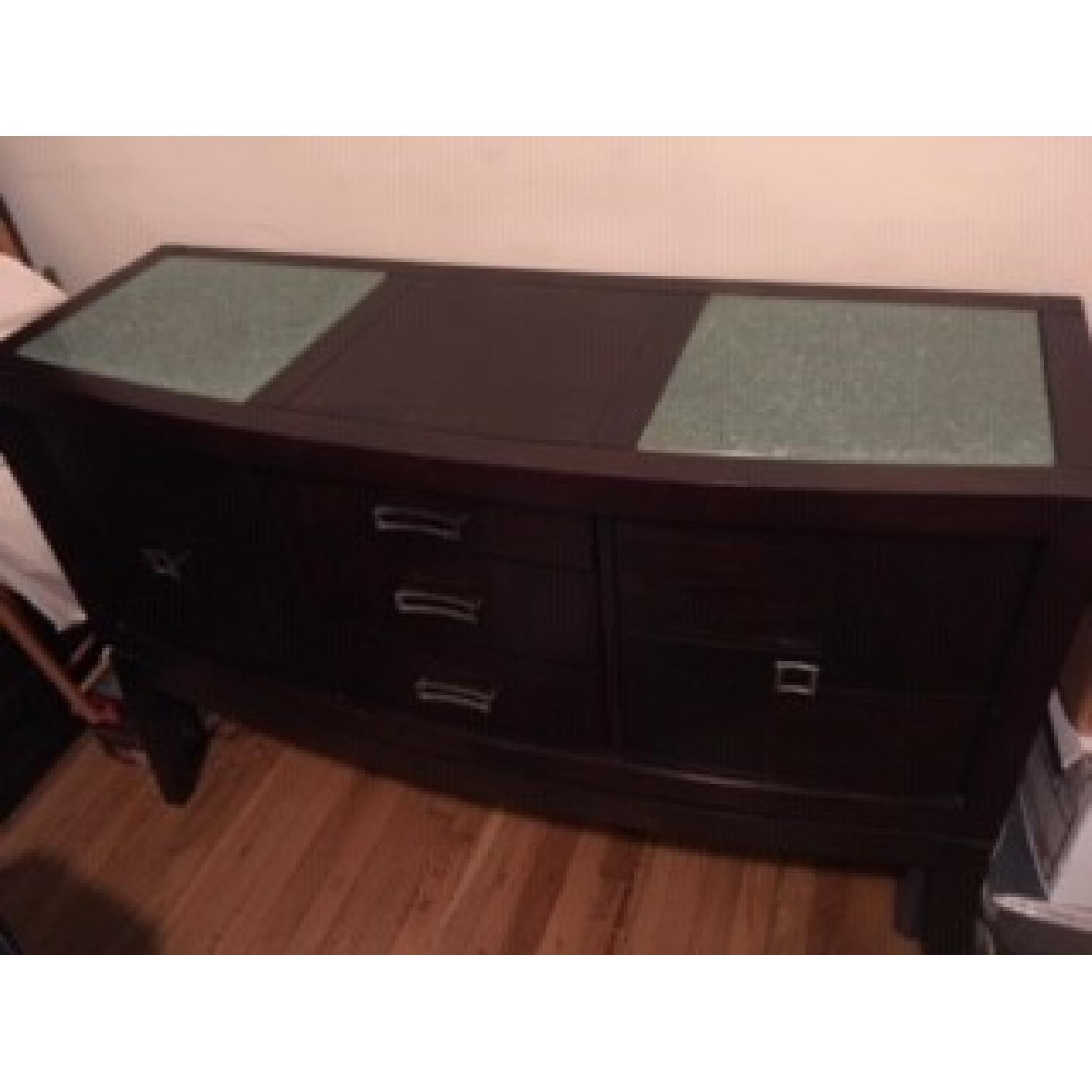 Raymour & Flanigan Spiga Espresso Dark Brown Server - image-1