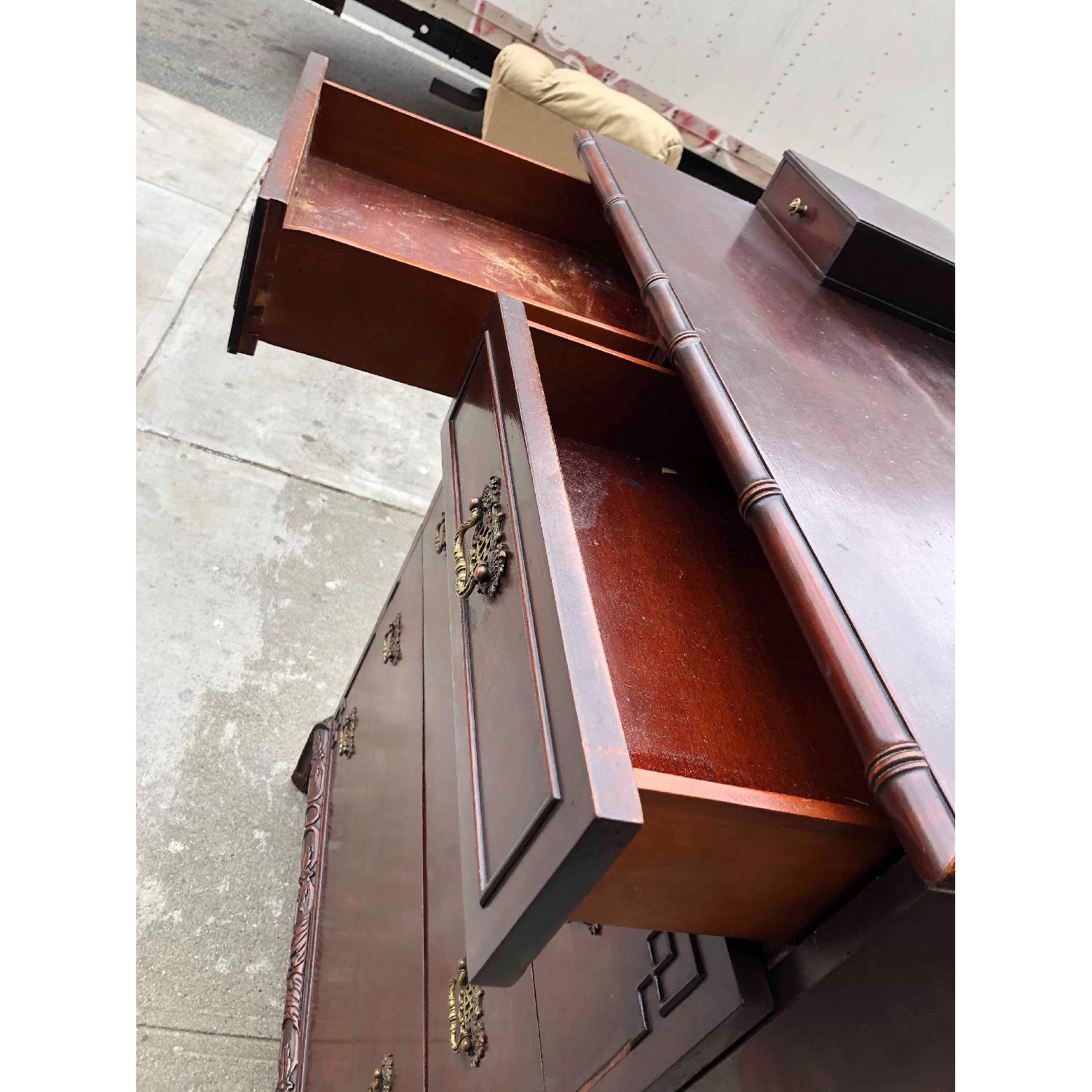 Antique 1930s Cherry Wood Oriental Style Dresser - image-15