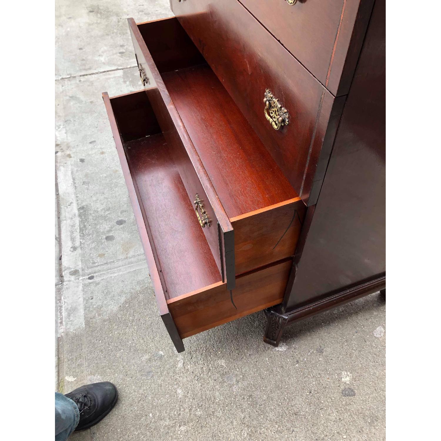 Antique 1930s Cherry Wood Oriental Style Dresser - image-17