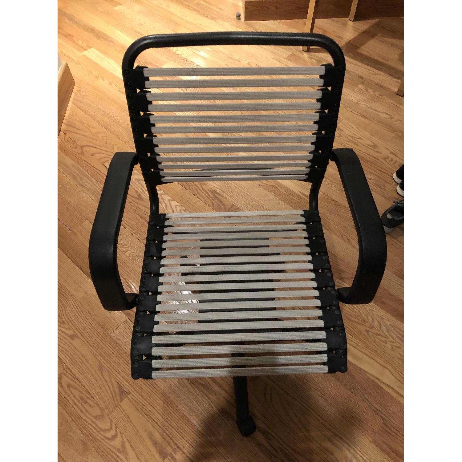 Container Store White Flat Bungee Office Chair w/ Arms - image-1