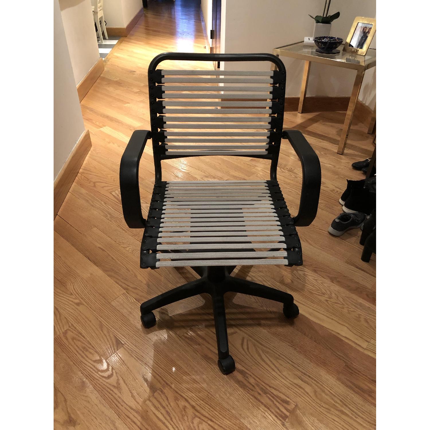 Container Store White Flat Bungee Office Chair w/ Arms - image-3