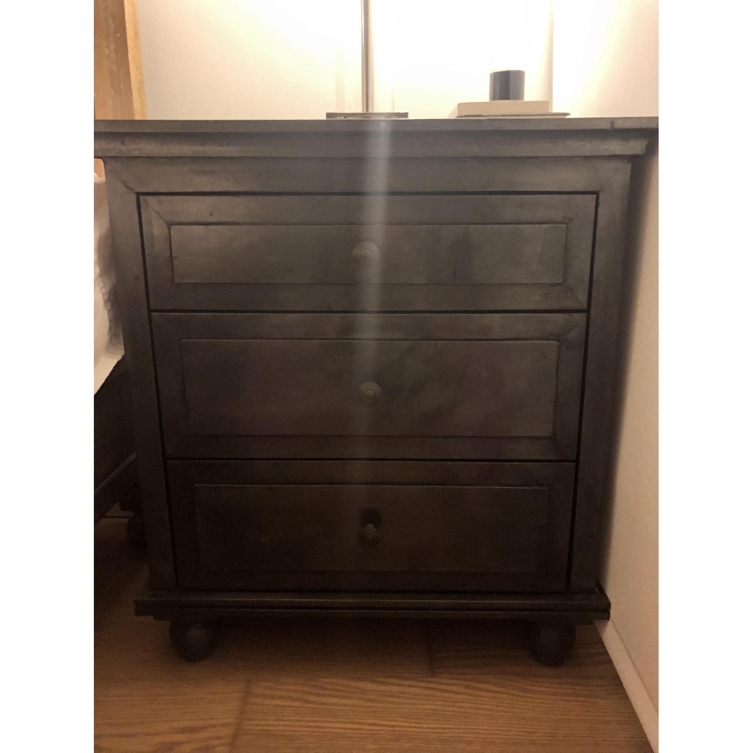Restoration Hardware Annecy MetalWrapped Closed Nightstand AptDeco