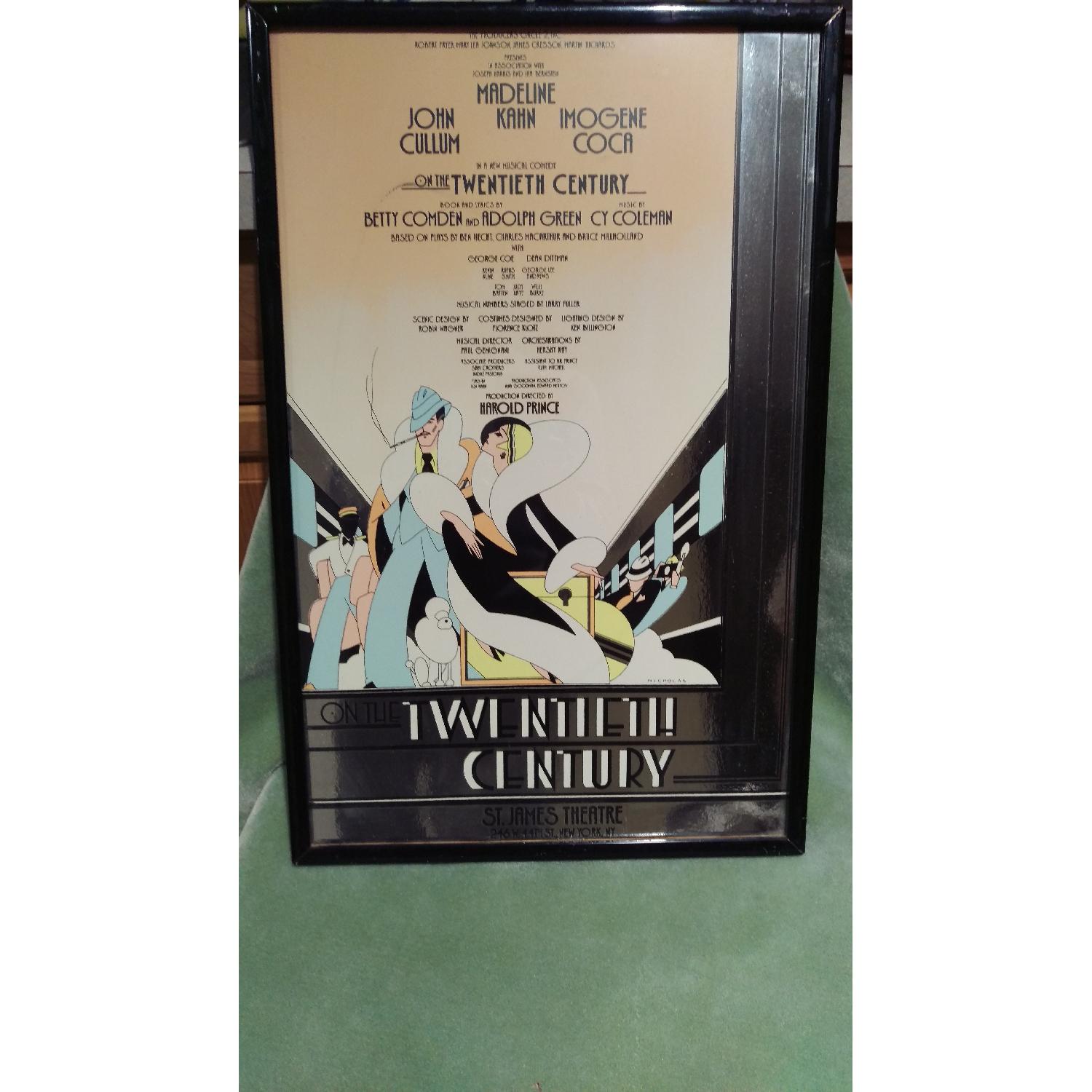 Framed 1970s On The Twentieth Century Broadway Play Sign - image-8