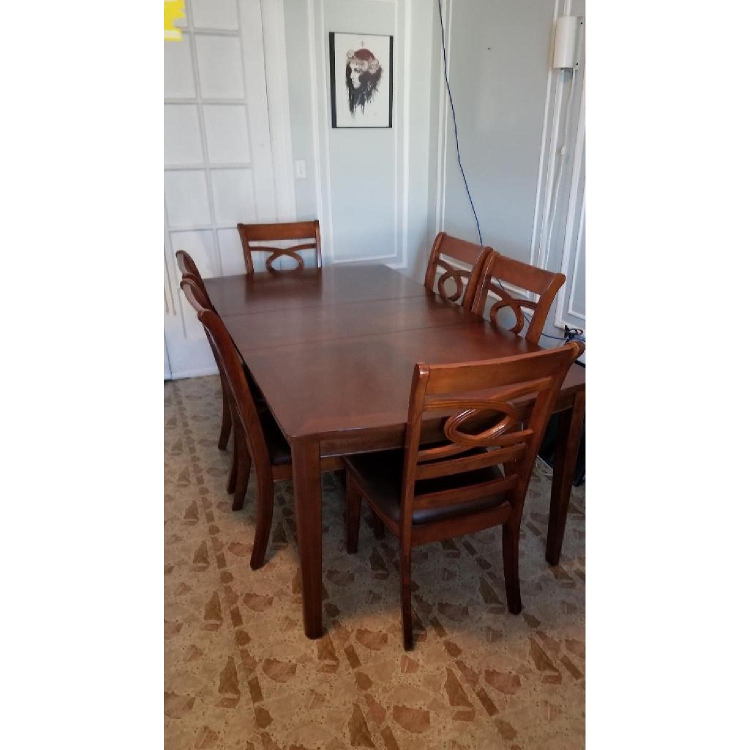 Extendable Dining Table w/ 6 Chairs - image-2