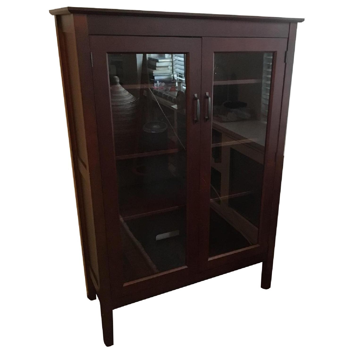 Pottery Barn Bookcase w/ Glass Doors - image-0