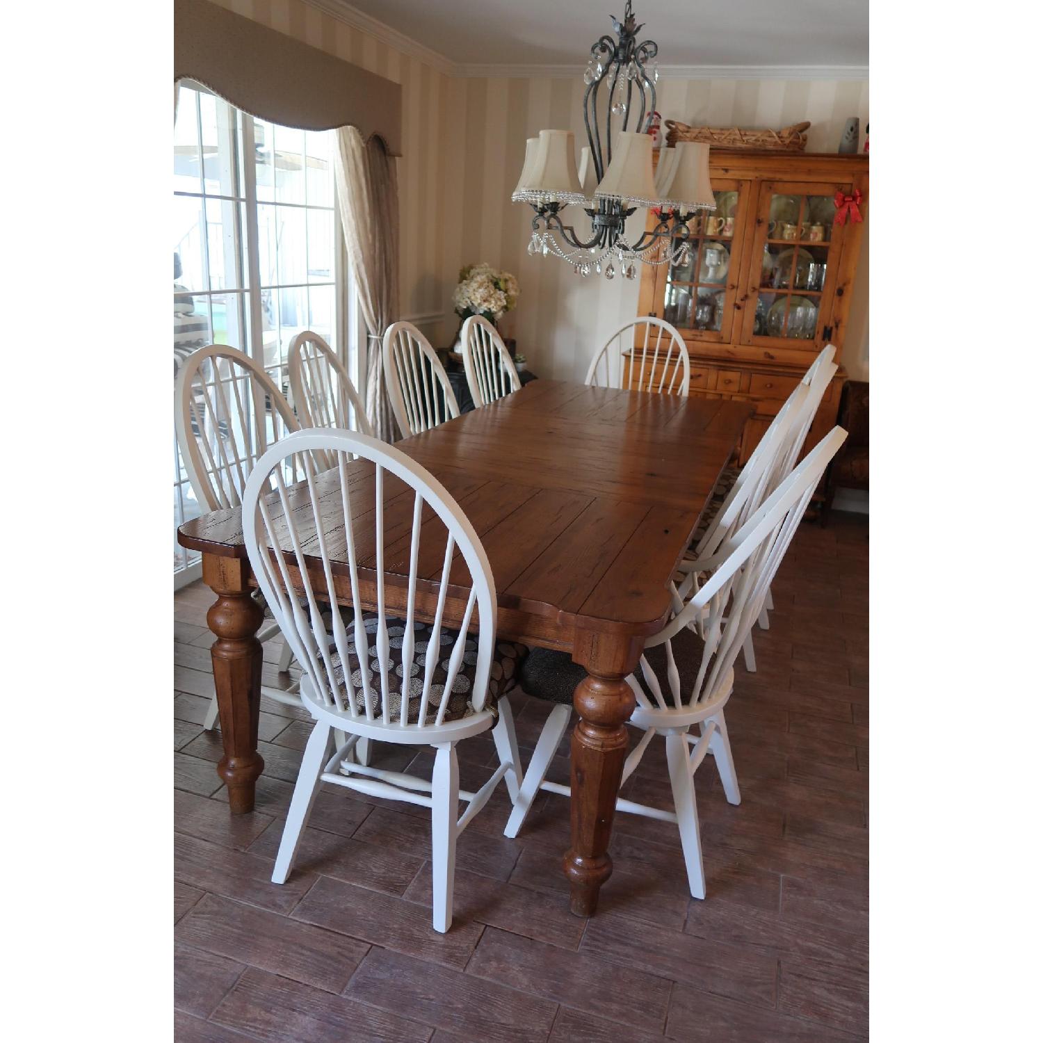 Vintage Solid Oak Dining Table - image-1