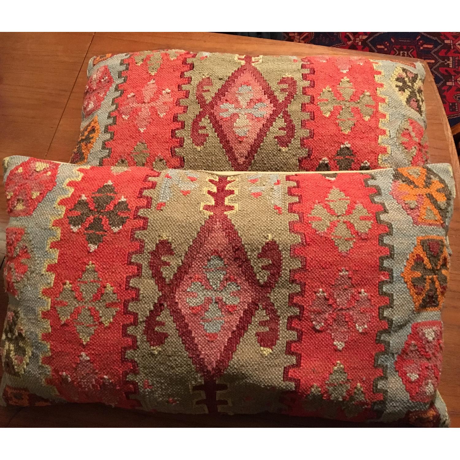 Pottery Barn Lumbar Kilim Pillows - image-1