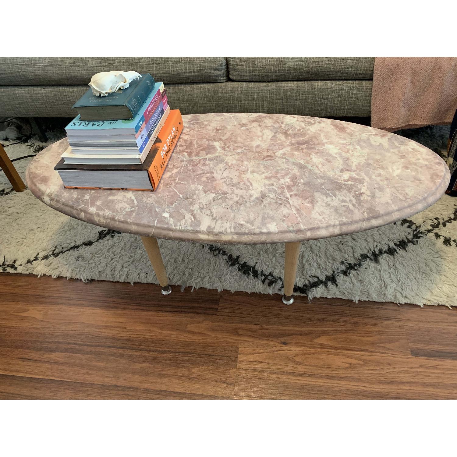 Vintage Pink Marble Coffee Table AptDeco