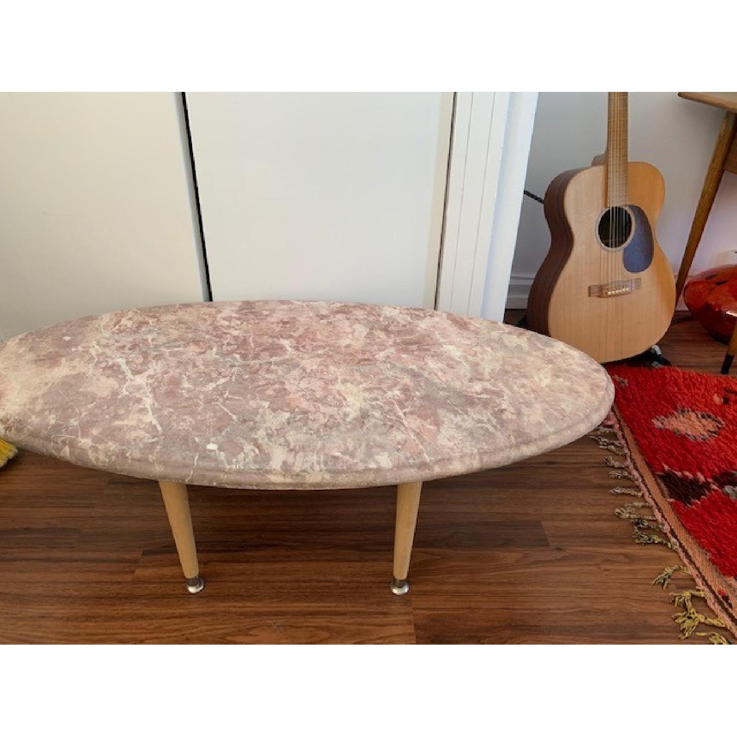 Vintage Pink Marble Coffee Table AptDeco