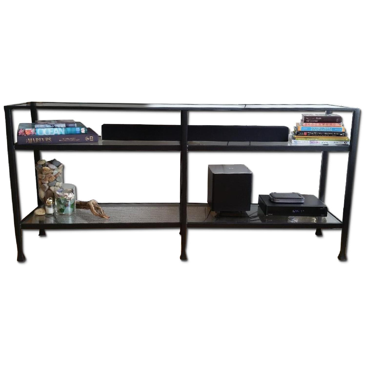 Pottery Barn Console Table in Bronze Finish - image-0