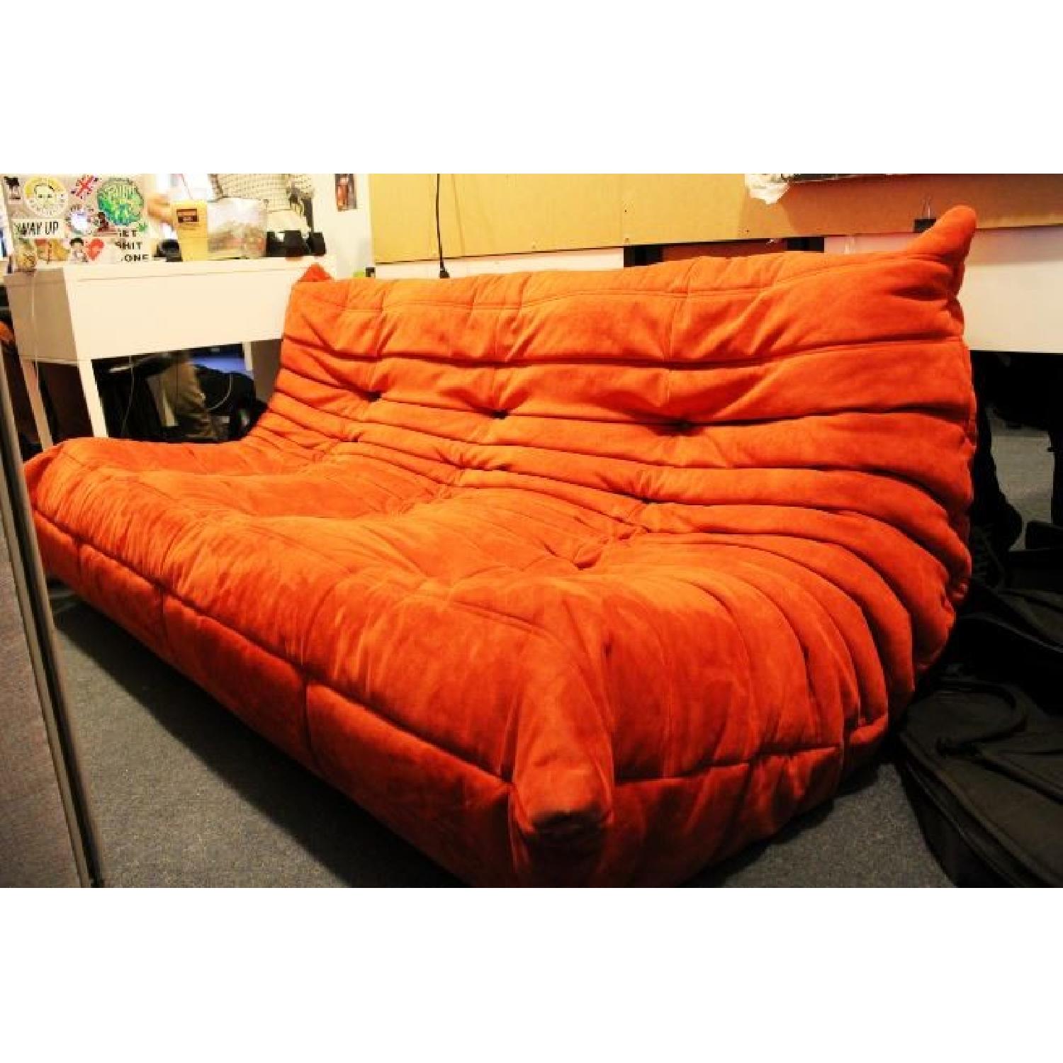ジャンク品】ligne roset リーンロゼ トーゴ 3P オレンジ 【公式通販】